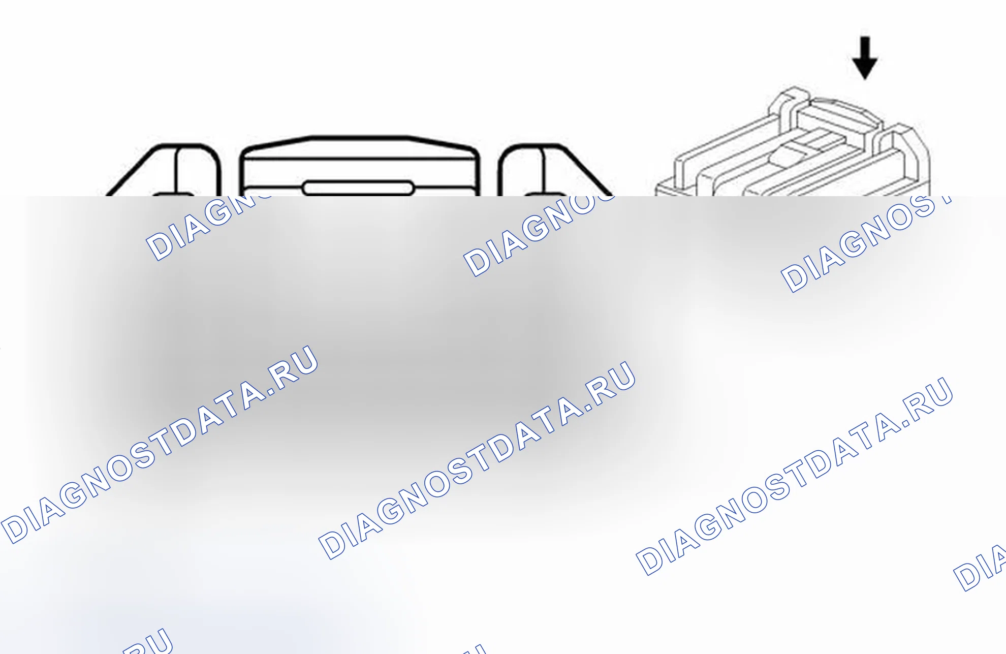 Рис. 326: Вид с торца разъема головного индикатора S27 (UV6). Chevrolet Camaro V