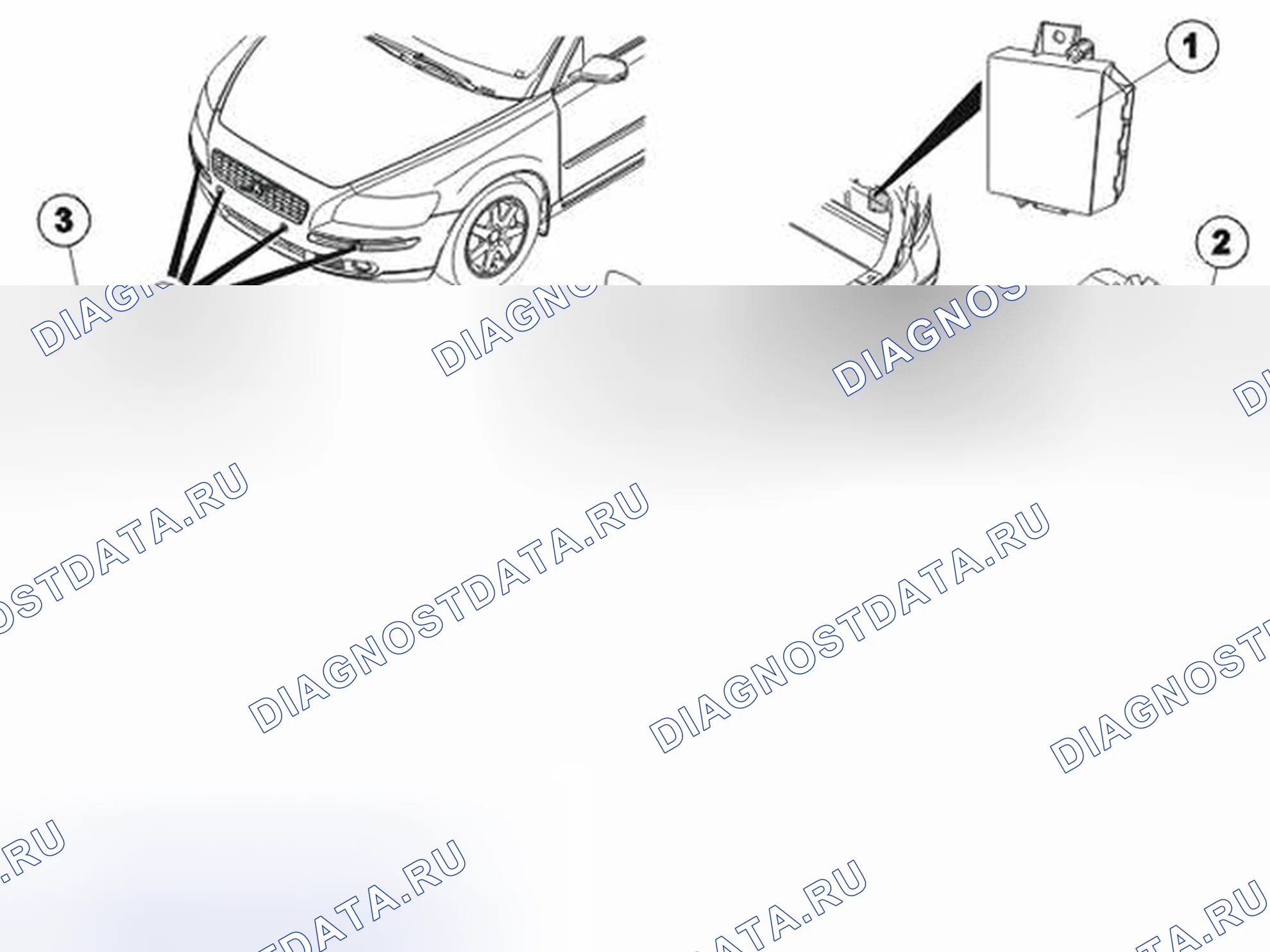 Рис. 347: РАСПОЛОЖЕНИЕ КОМПОНЕНТОВ. Volvo S40 II рестайлинг