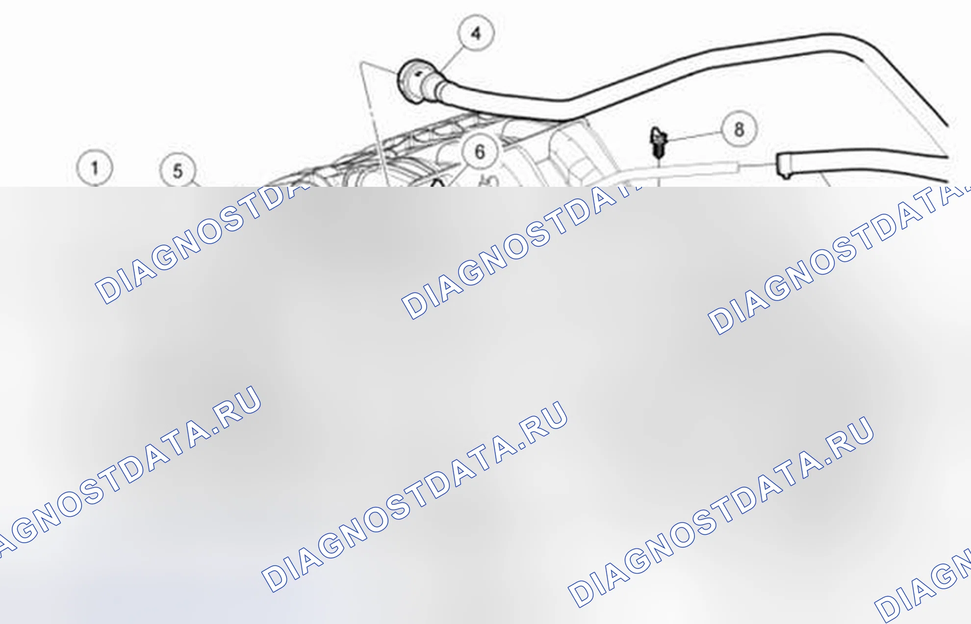 Рис. 821: Верхний впускной коллектор (вид 1 из 2). Ford Pickup F250 Super Duty II