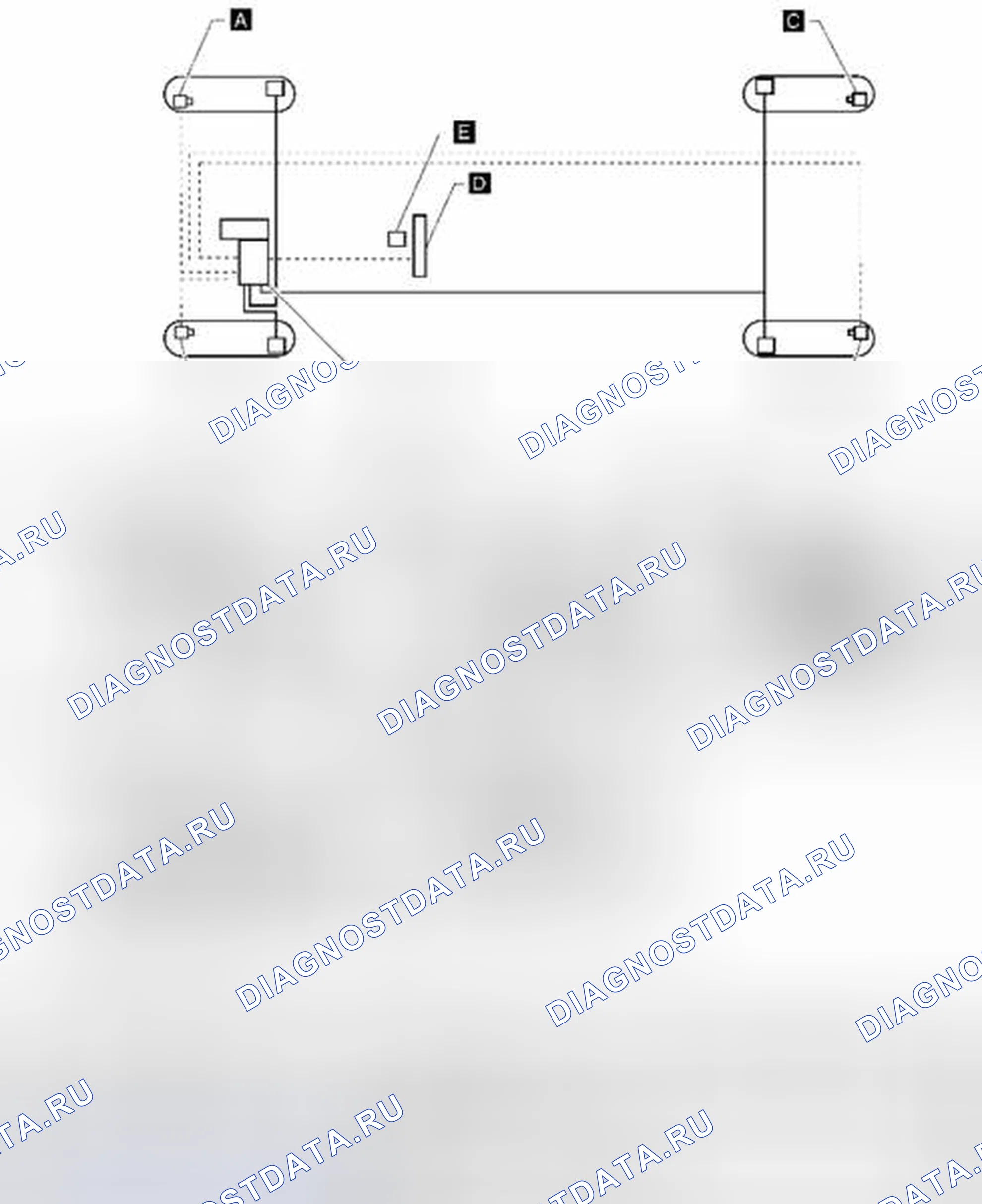 Рис. 63: ABS: расположение компонентов. Suzuki Equator I