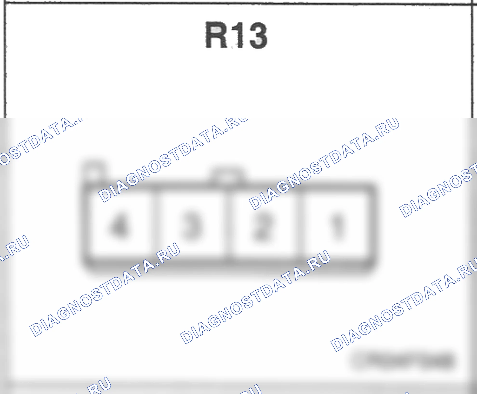 Распиновка разъёма R13 — заднего жгута. Hyundai Atos MX