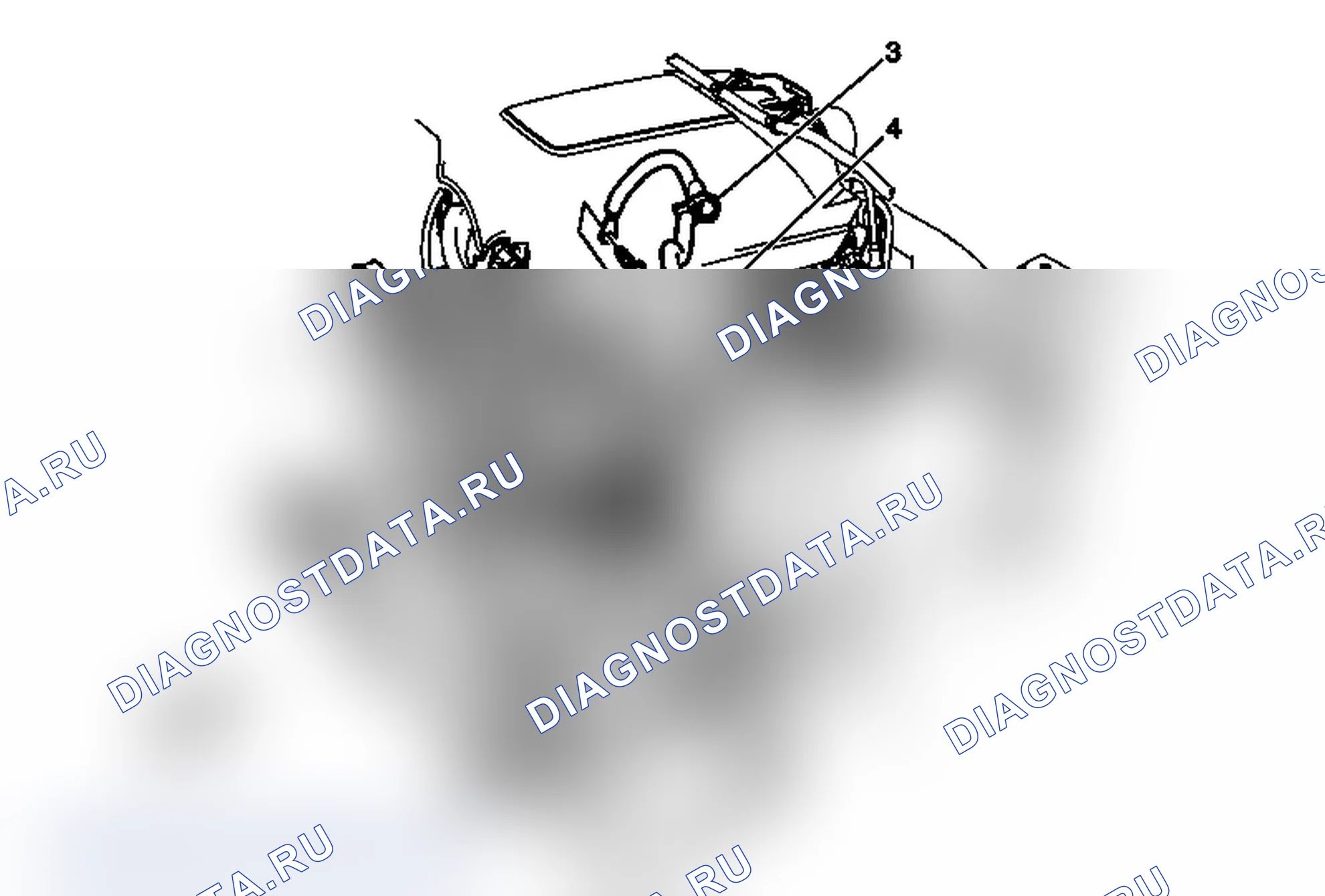 Рис. 7: Замена отрицательного кабеля вспомогательного аккумулятора (TP2). GMC Sierra 2500 HD 