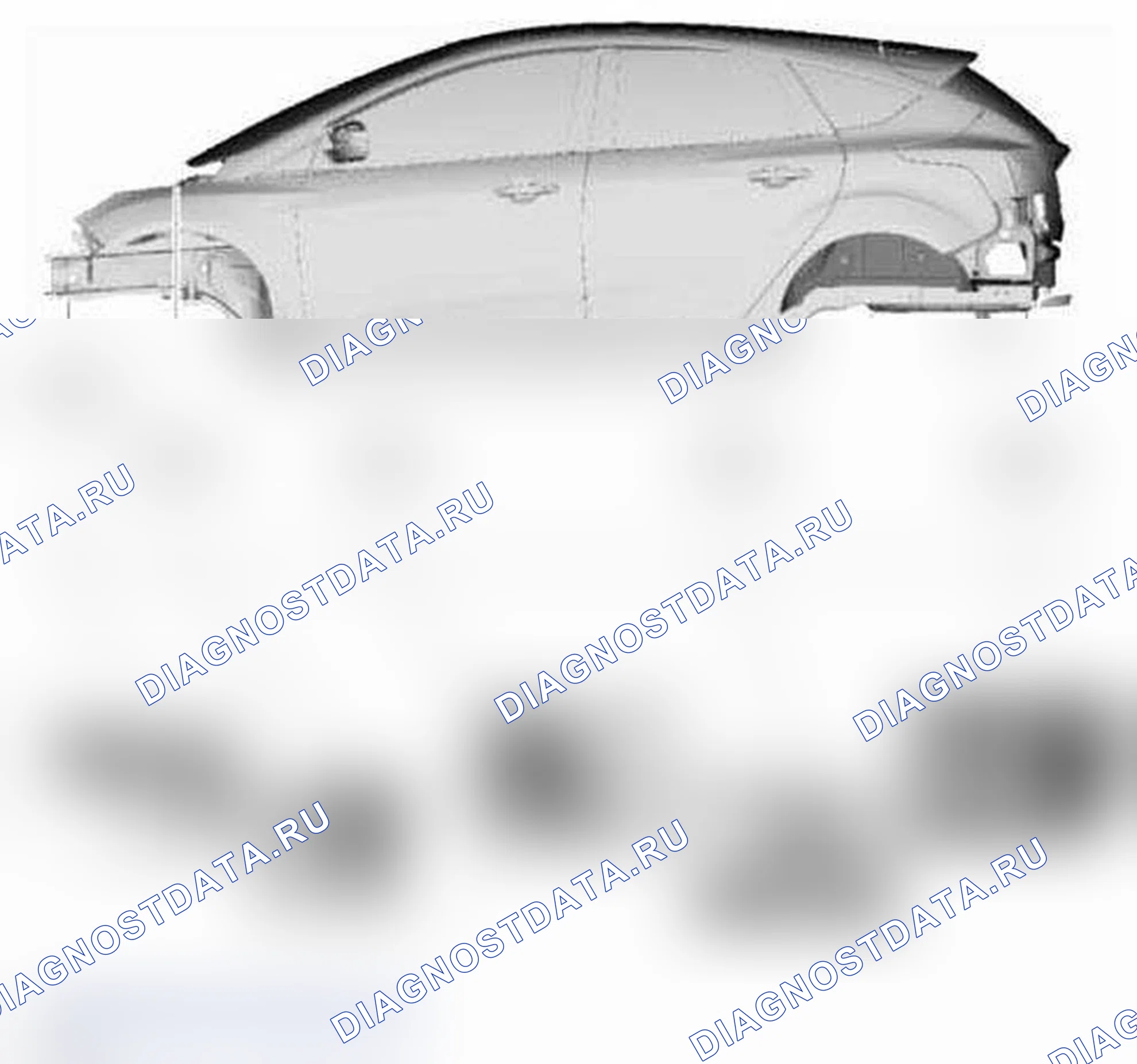 Рис. 81: Размеры базовой высоты - 5-дверь хэтчбек. Ford Focus III