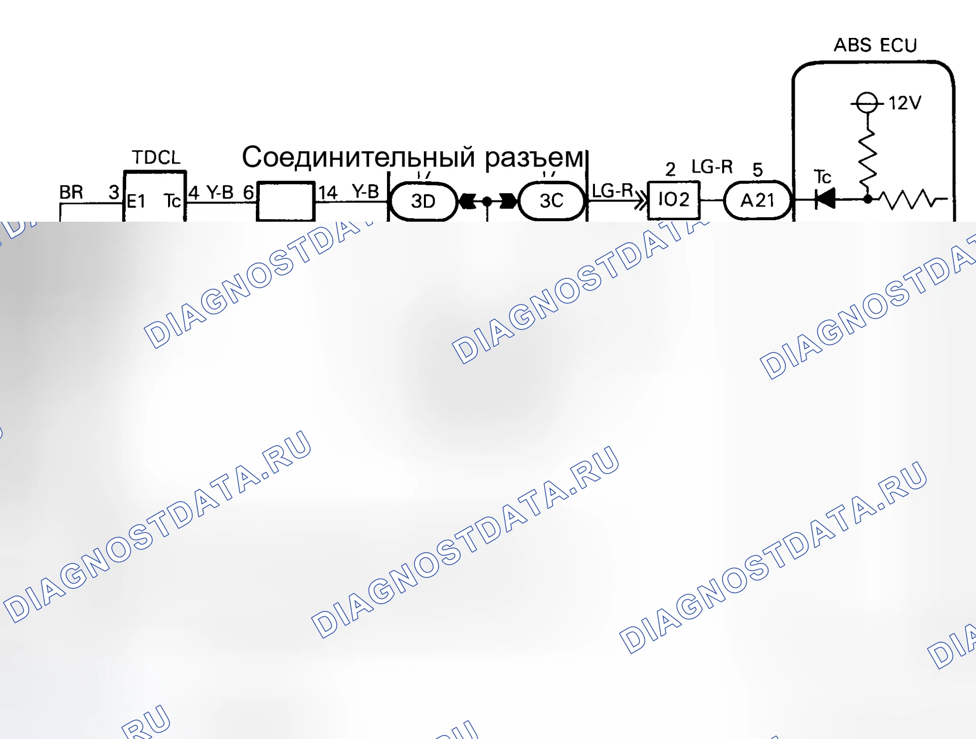 Рис. 1: Описание схемы клемм Tc. Lexus ES XV10
