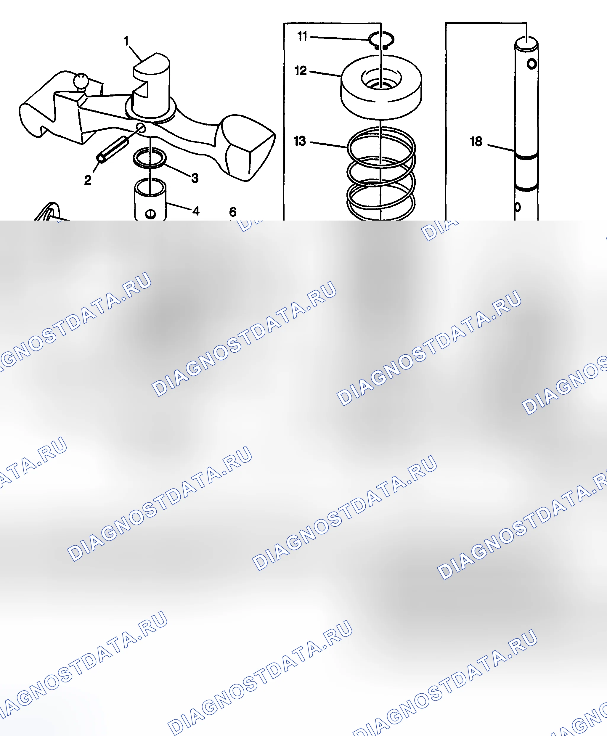 Рис. 9: Компоненты устройства переключения передач. Hyundai Stellar I