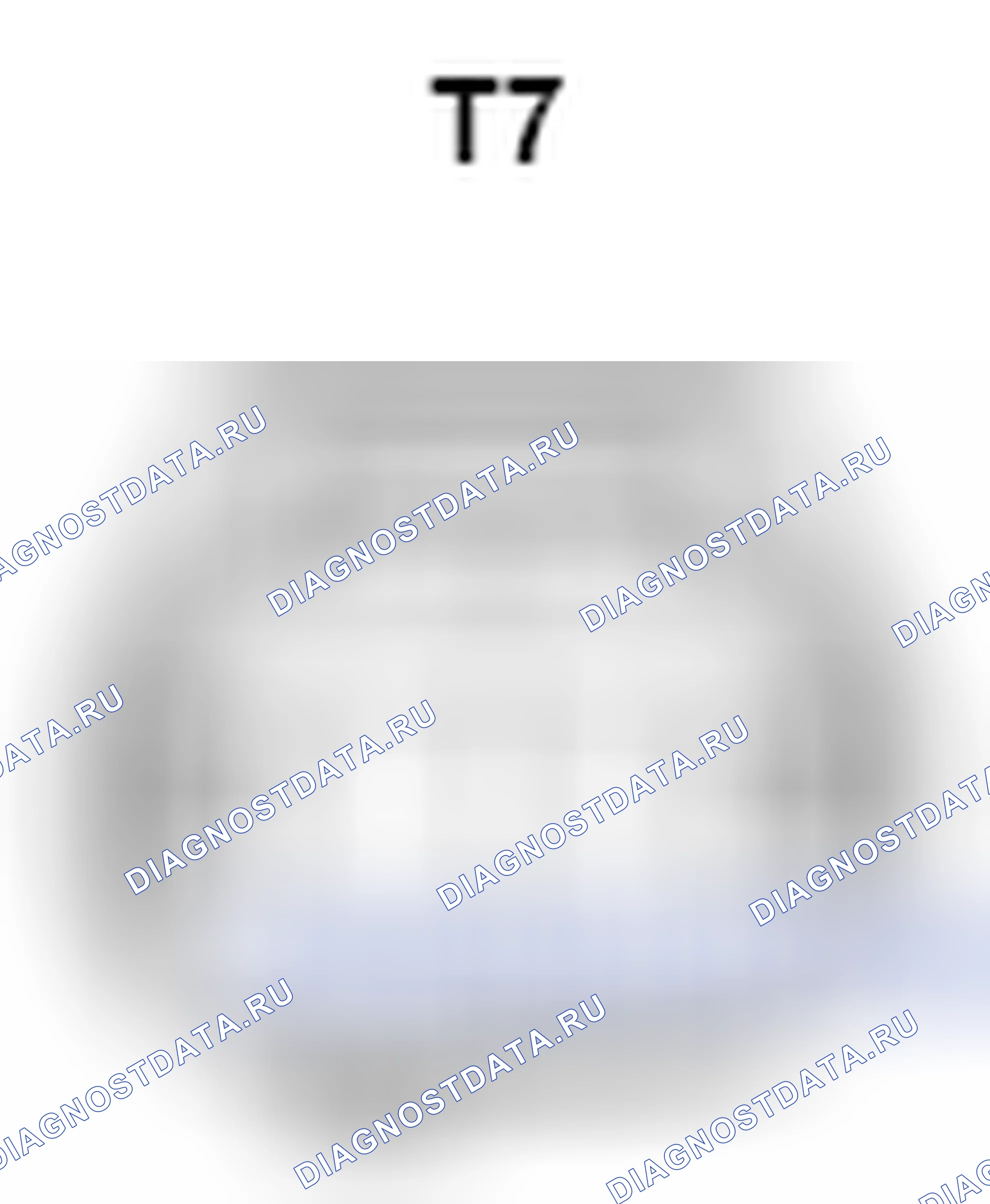 Рис. 672: Вид с торца разъема внутреннего ремня переднего сиденья (со стороны переднего пассажира) (T7). Toyota Camry XV40 рестайлинг