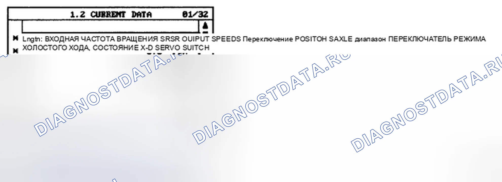 Рис. 10: ДАННЫЕ СКАНИРУЮЩЕГО УСТРОЙСТВА МОНИТОРА. Kia Spectra I рестайлинг 2