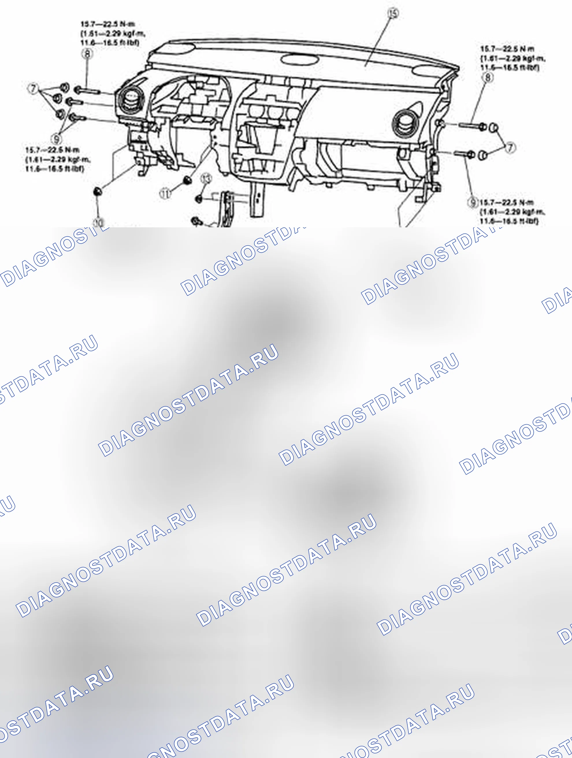 Рис. 34: СНЯТИЕ / УСТАНОВКА ПРИБОРНОЙ ПАНЕЛИ. Mazda CX-7 I