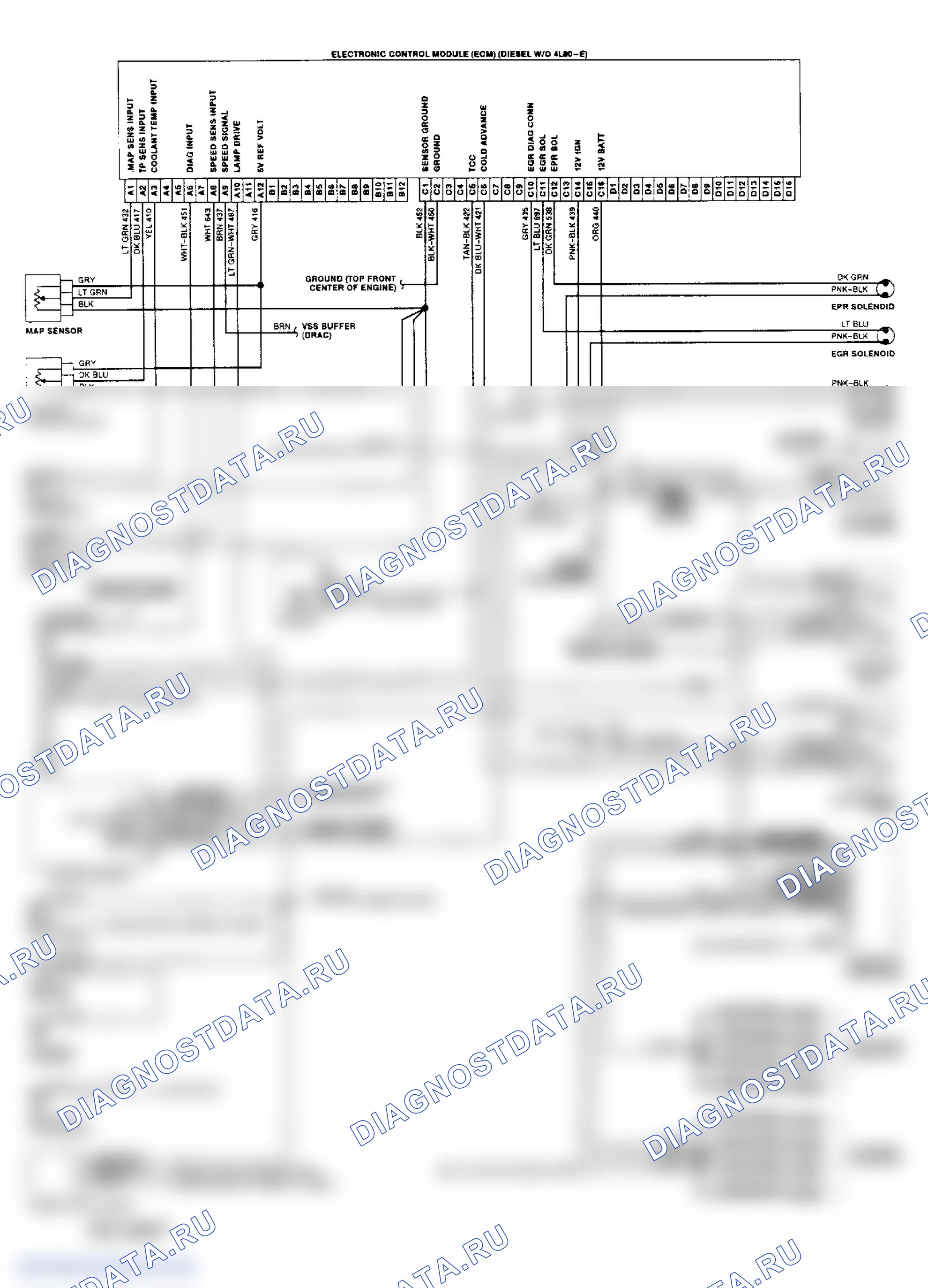 Wiring Diagram ("C" & "K" Series Diesel W/O 4L80-E Trans.). GMC Pickup C2500 