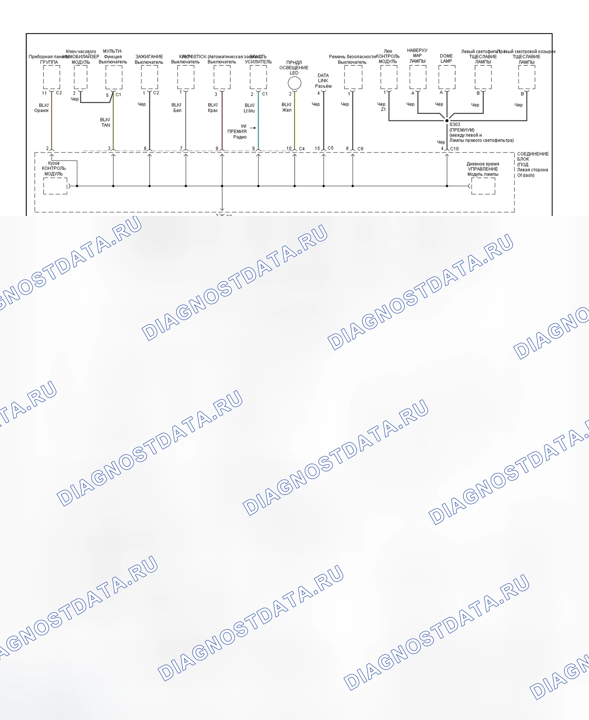 Рис. 13: Схема разводки массы (Breeze, Cirrus и Stratus - 2 из 2). Dodge Ram Van B3500 