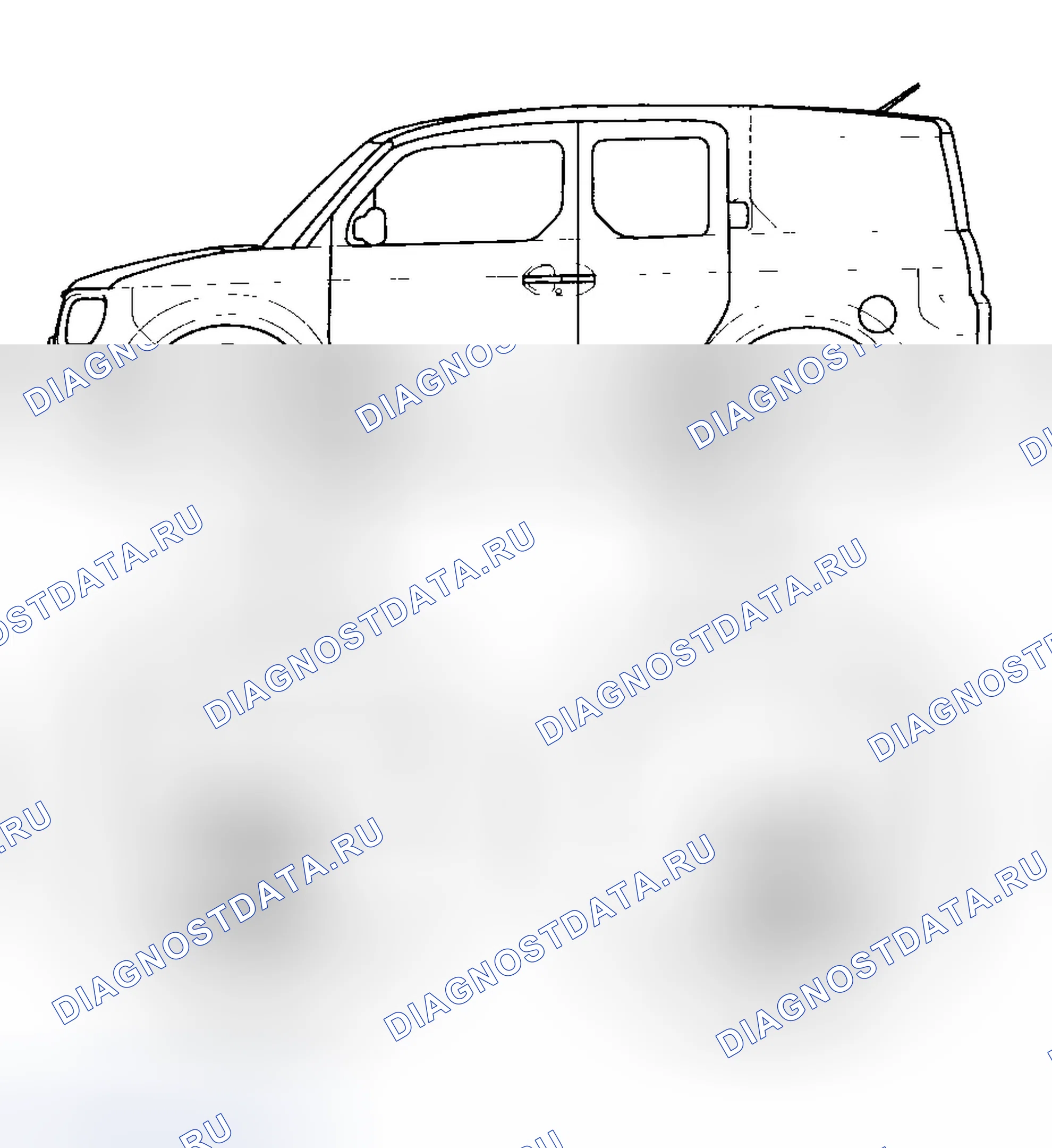 Рис. 65: Запуск и ускорение на передачах переднего хода (режим 4WD). Honda Element YH2