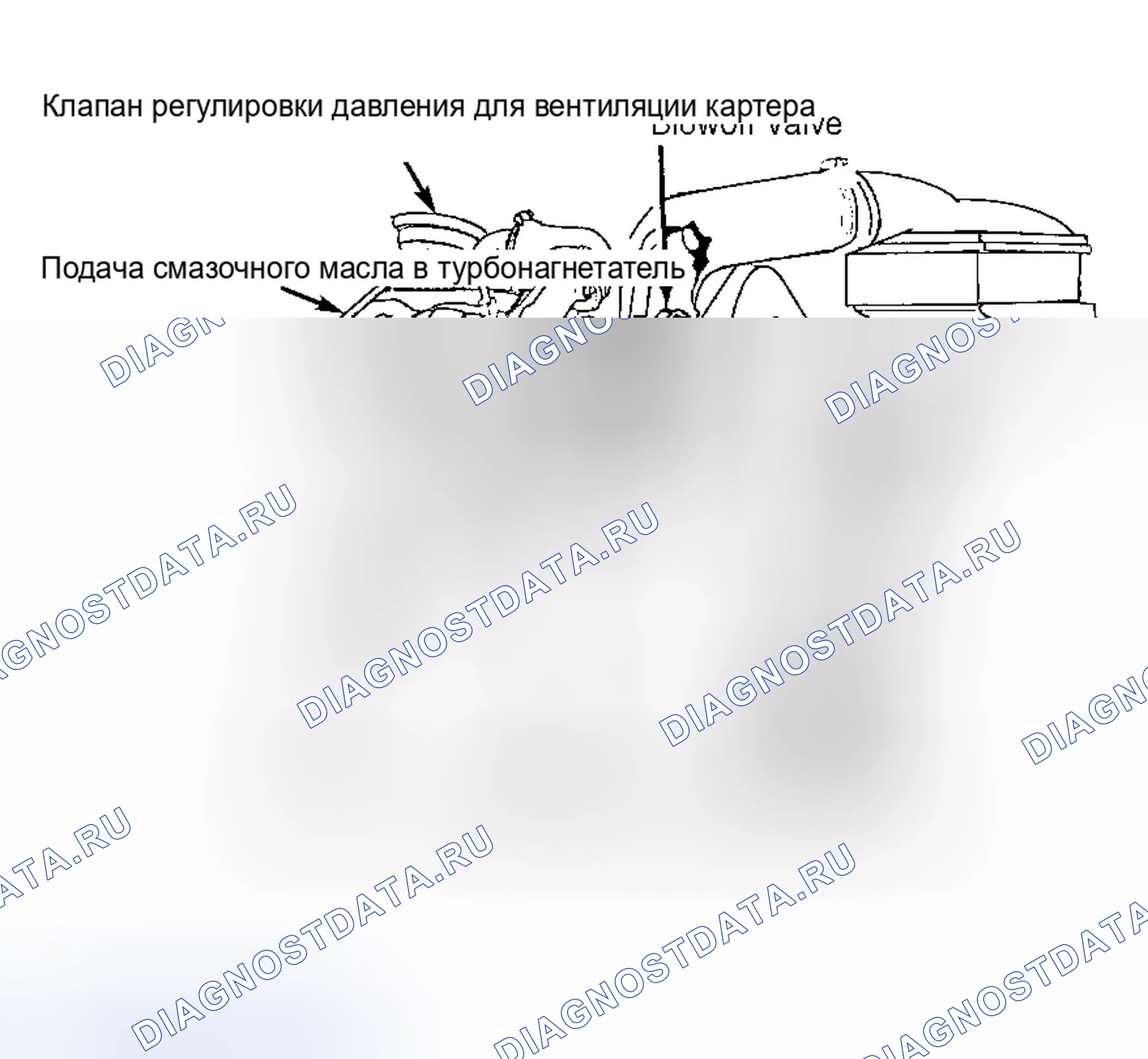 Рис. 2: Расположение клапана вентиляции картера (турбодизель). Volkswagen Golf Mk1