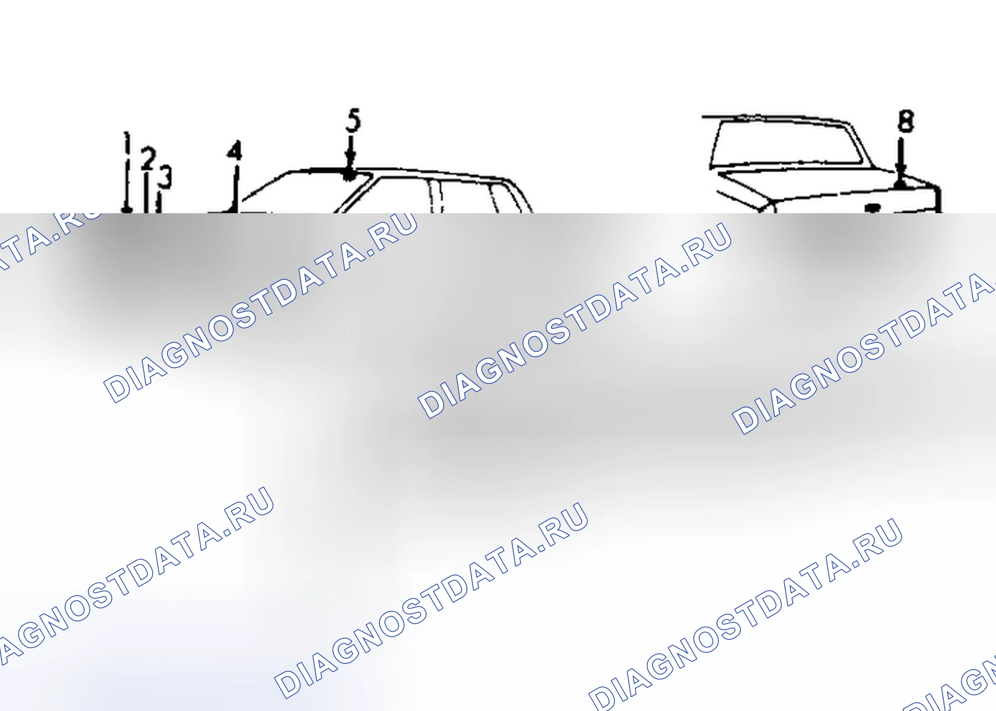 Рис. 13: РАСПОЛОЖЕНИЕ ИНФОРМАЦИОННЫХ МЕТОК. Hyundai Trajet I рестайлинг