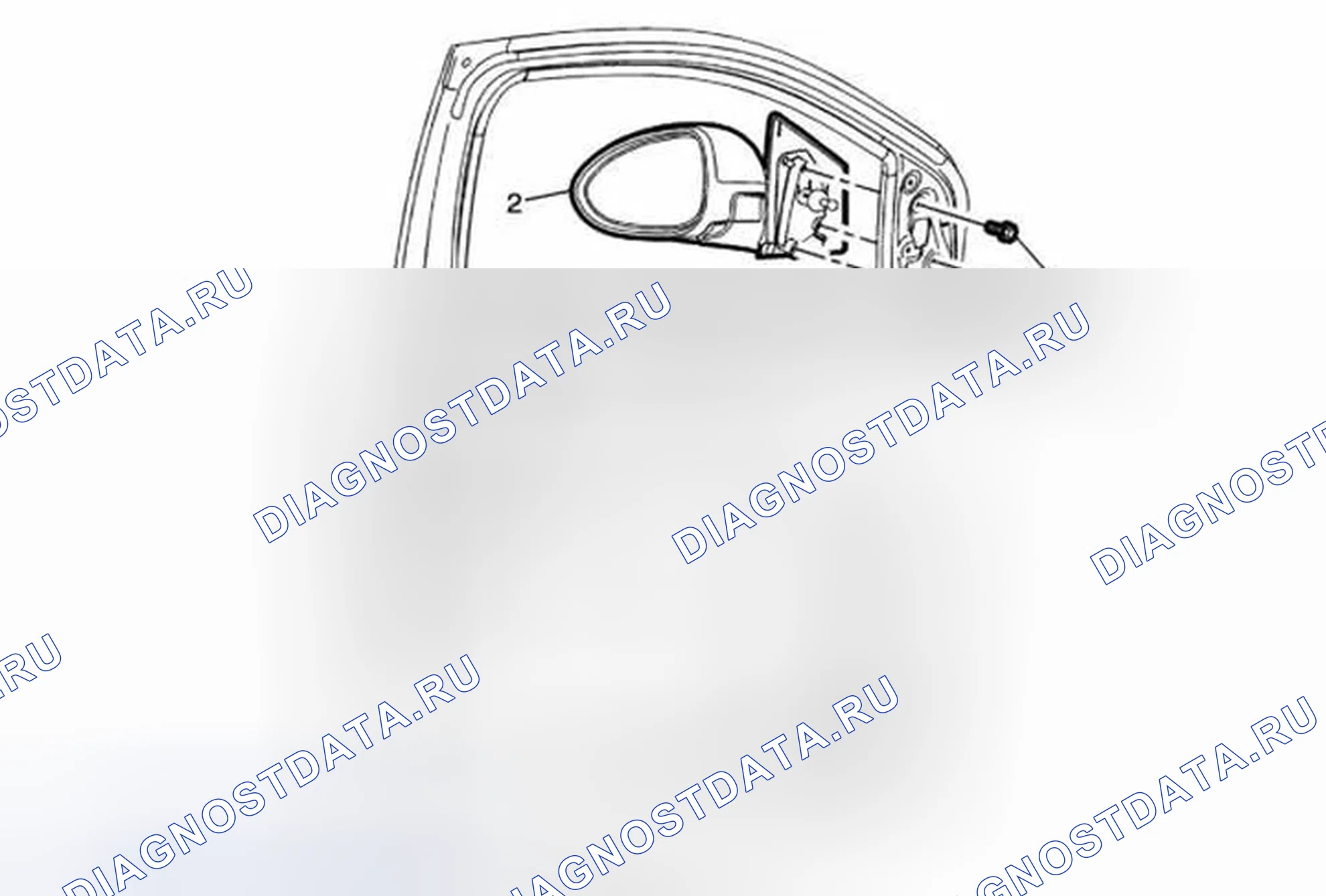 Рис. 4: Замена наружного зеркала заднего вида (вручную). Chevrolet Sonic I