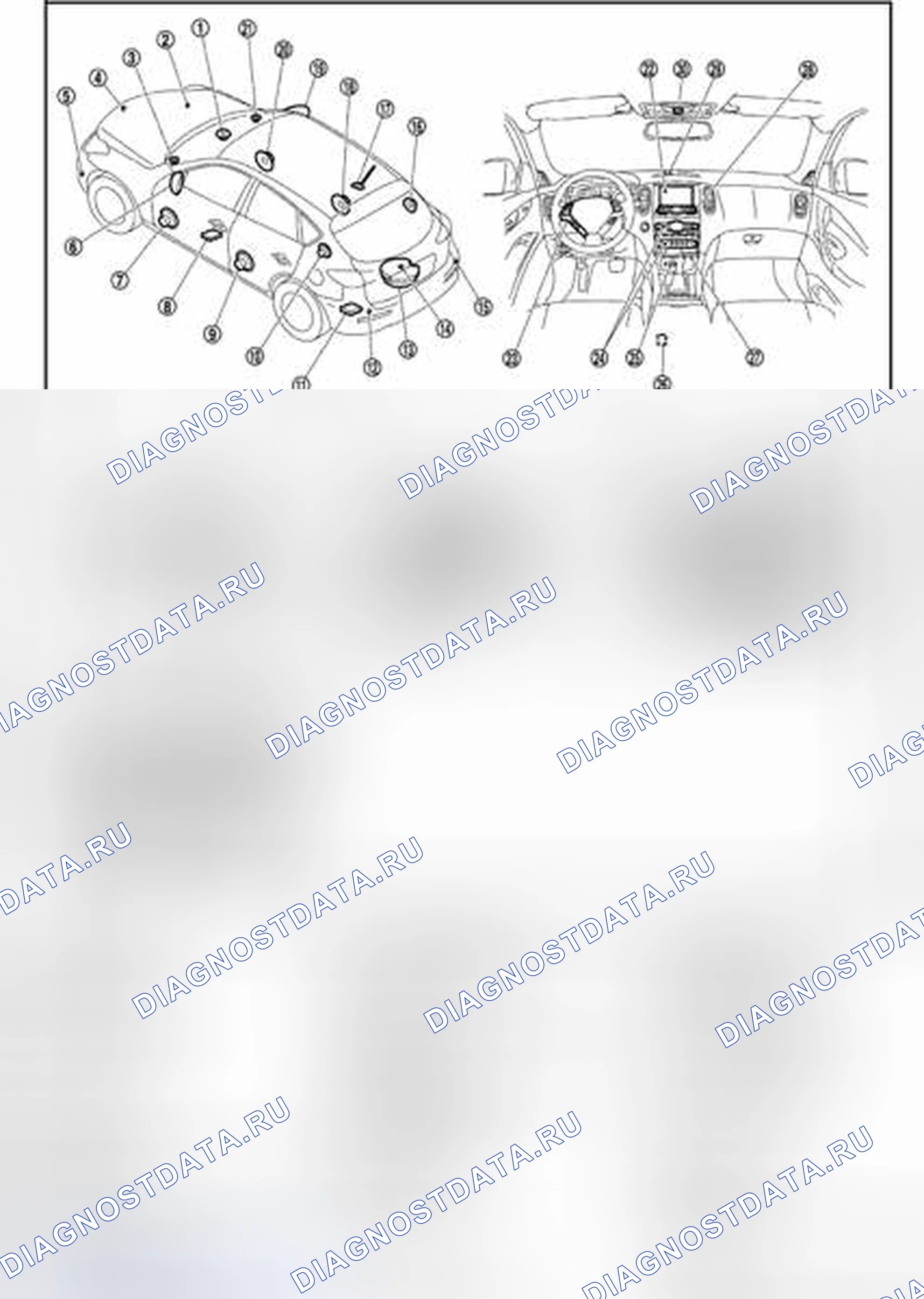 Рис. 271: Расположение компонентов. Infiniti EX37 I