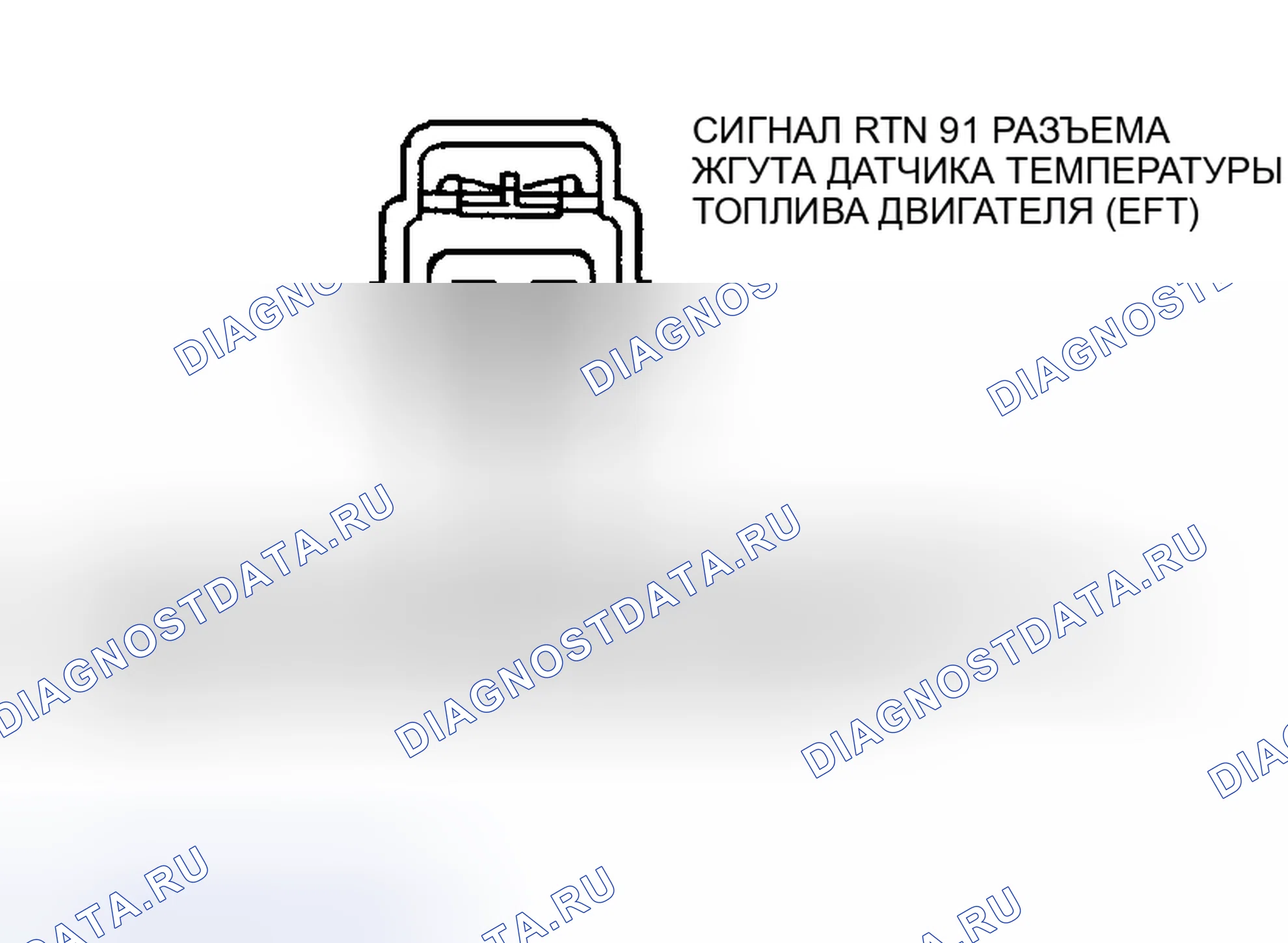 Рис. 9: Клеммы разъема датчика температуры топлива двигателя (EFT). Hyundai Lantra II