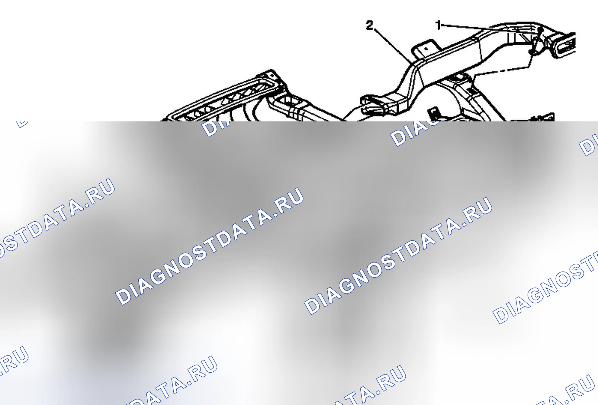 Рис. 35: Замена выходного воздуховода устройства для очистки бокового окна - правая сторона. Chevrolet Traverse I