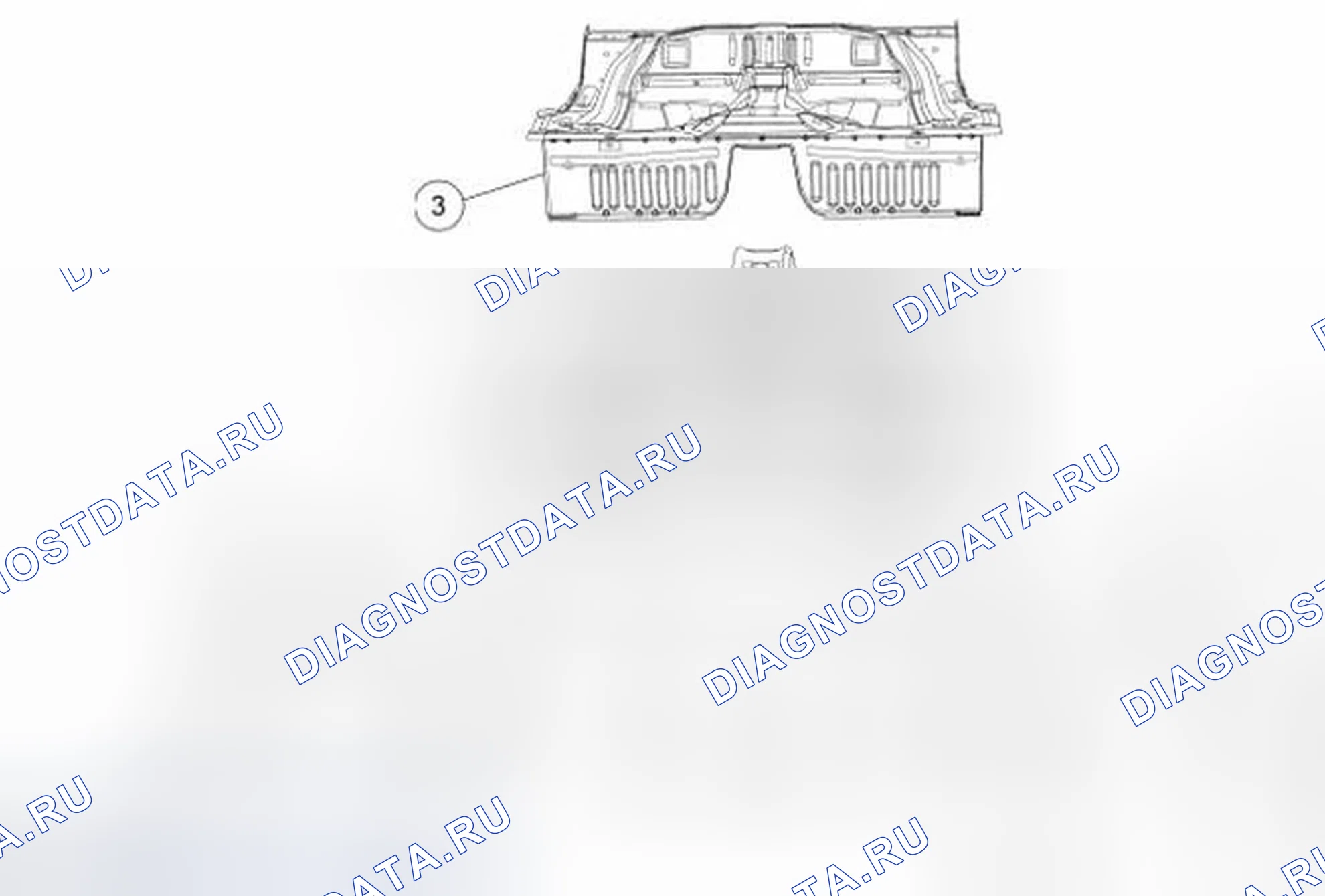 Рис. 83: Передняя часть нижней части кузова. Ford Mustang V рестайлинг 2