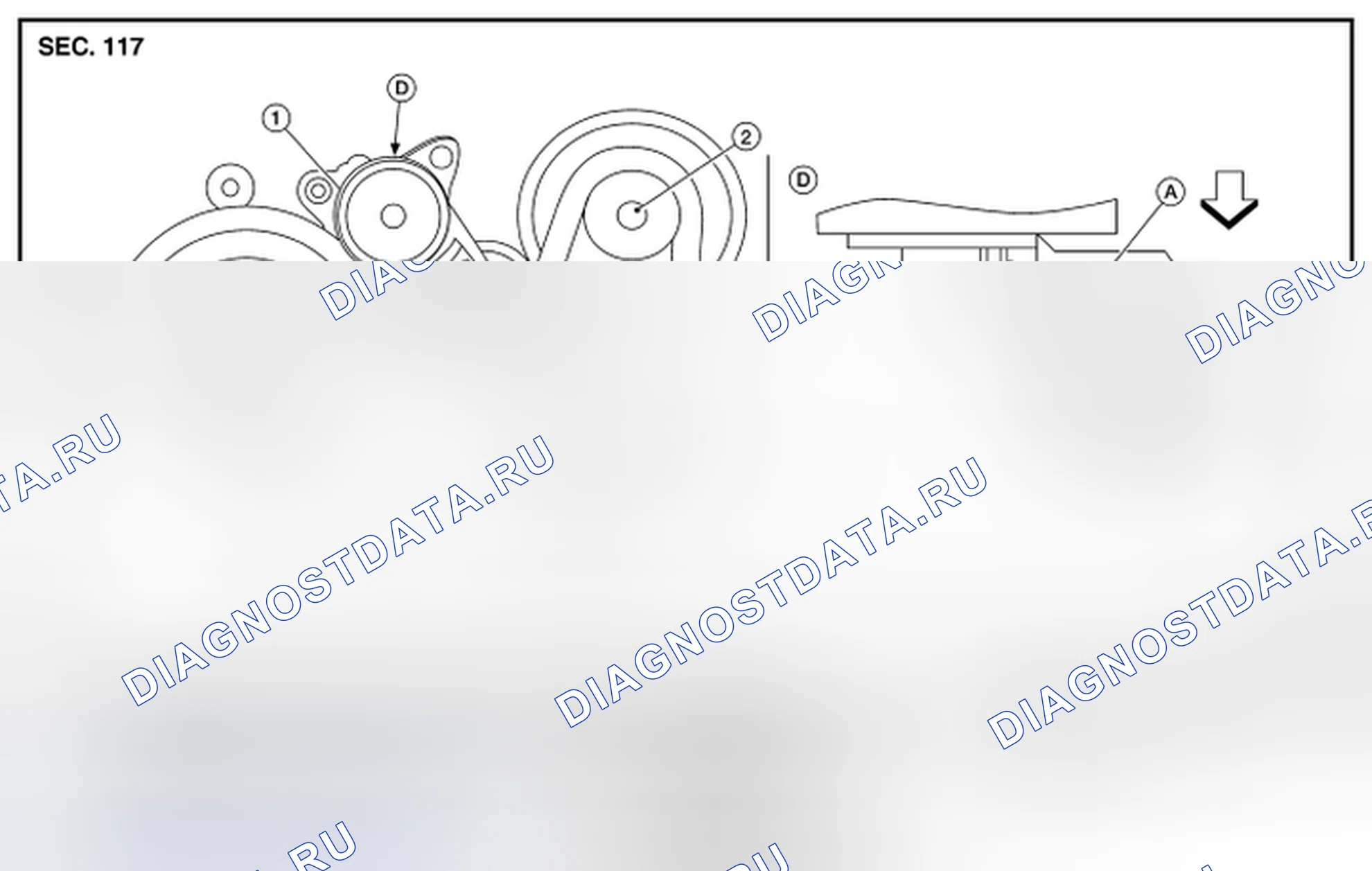Рис. 8: ПРИВОДНЫЕ РЕМНИ: Проверка приводных ремней. Nissan Altima L33