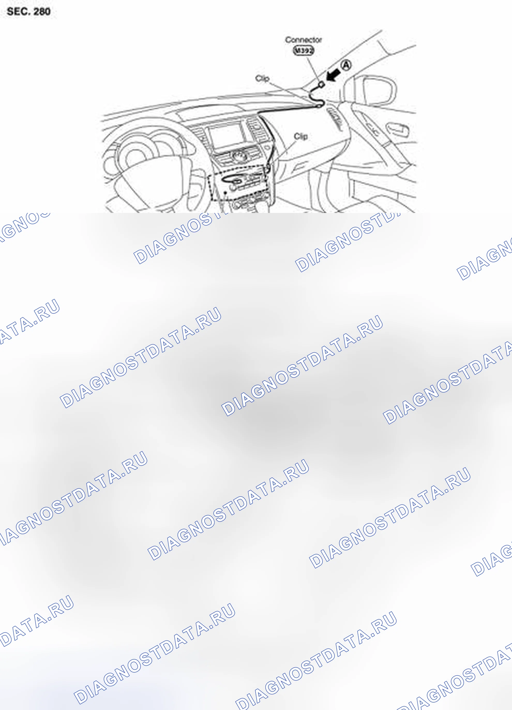 Рис. 217: Схема расположения питателей. Nissan Murano Z51 рестайлинг 2