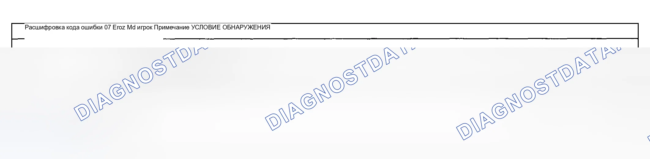 Рис. 41: расшифровка кода ошибки 07: ER02 - игрок Md. Mazda 6 GG