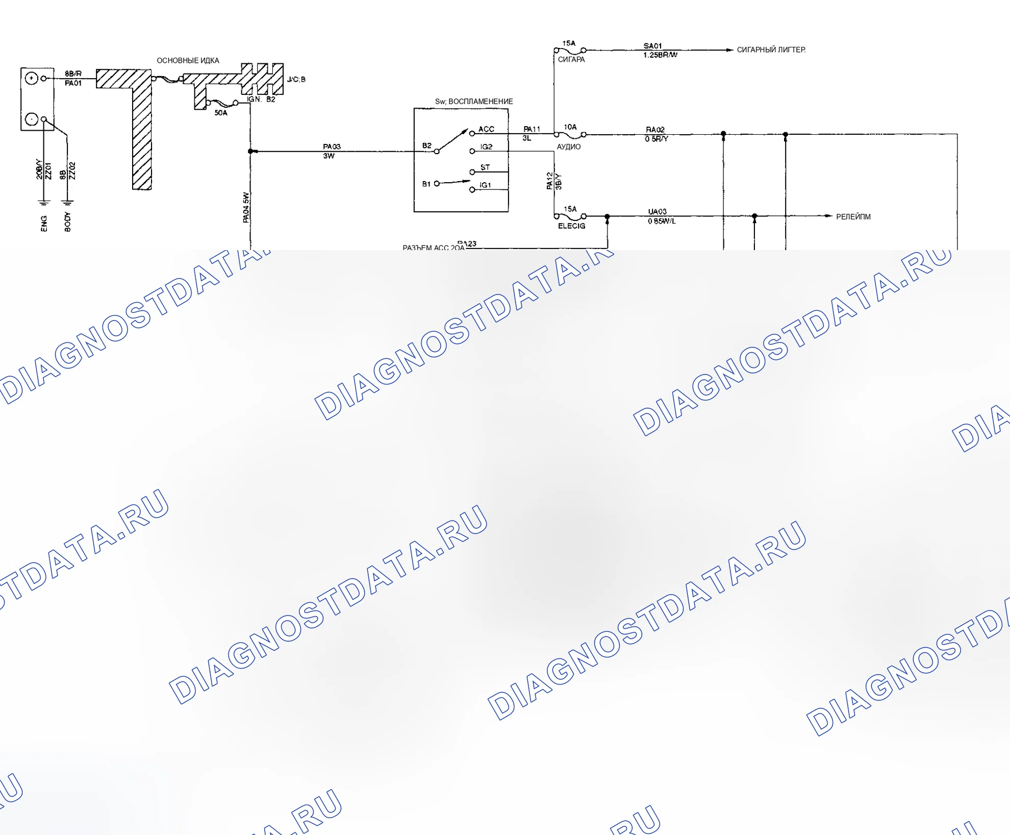 Рис. 2: СРЕДНЯЯ ЦЕПЬ. Isuzu Axiom I