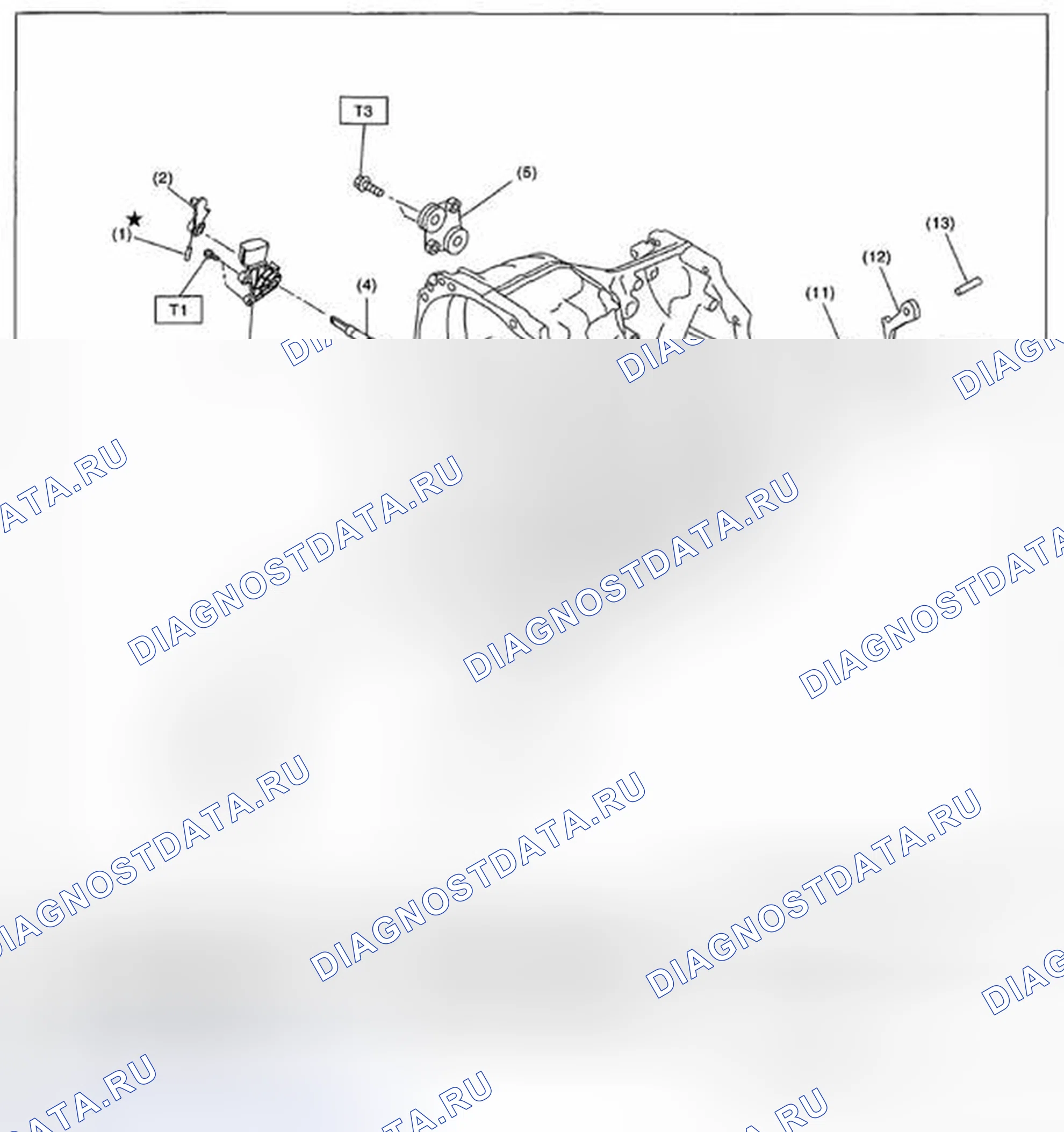 Рис. 563: УСТРОЙСТВО УПРАВЛЕНИЯ КОРОБКОЙ ПЕРЕДАЧ. Subaru Outback BR