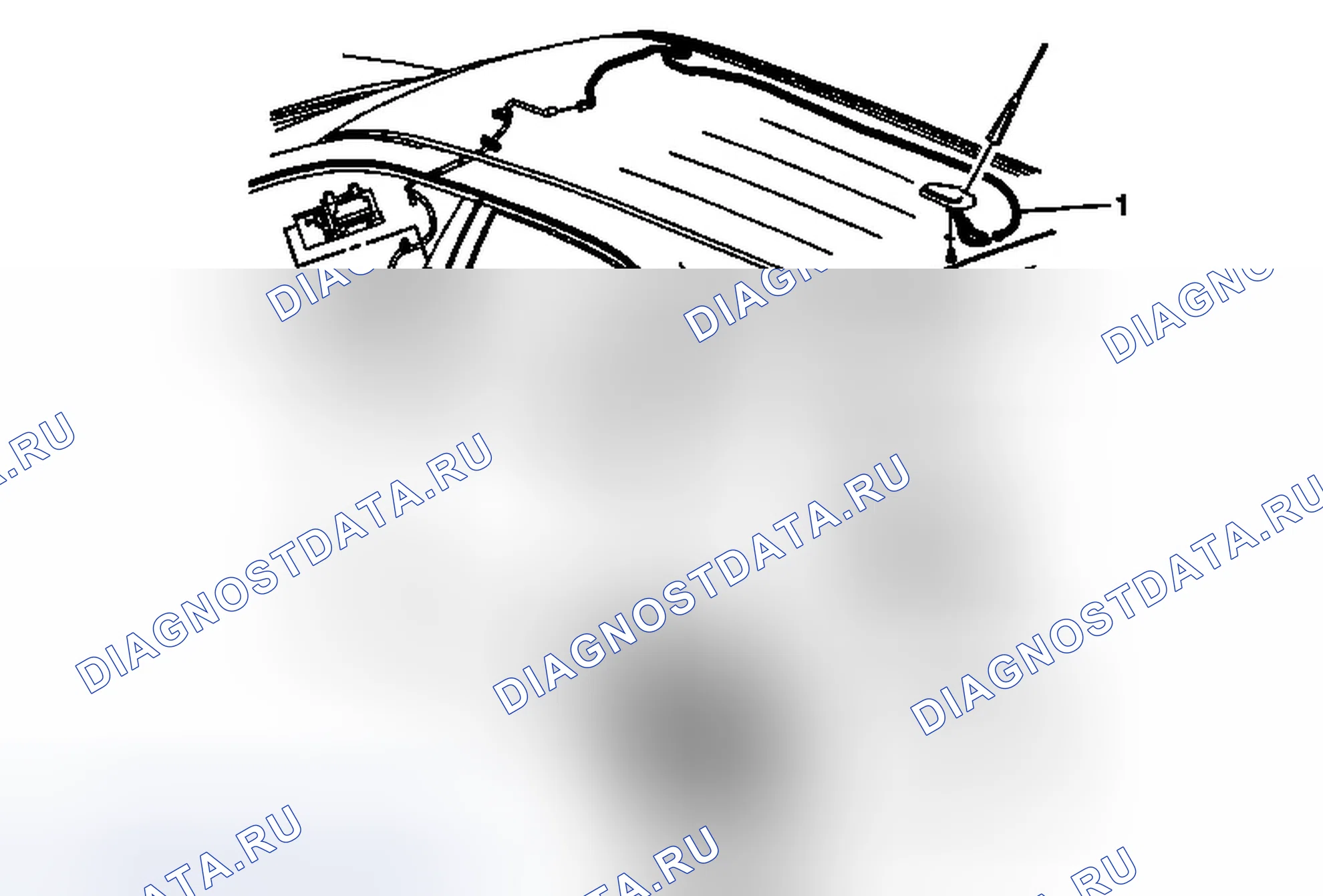 Рис. 35: Замена удлинительного кабеля радиоантенны. Chevrolet Equinox II
