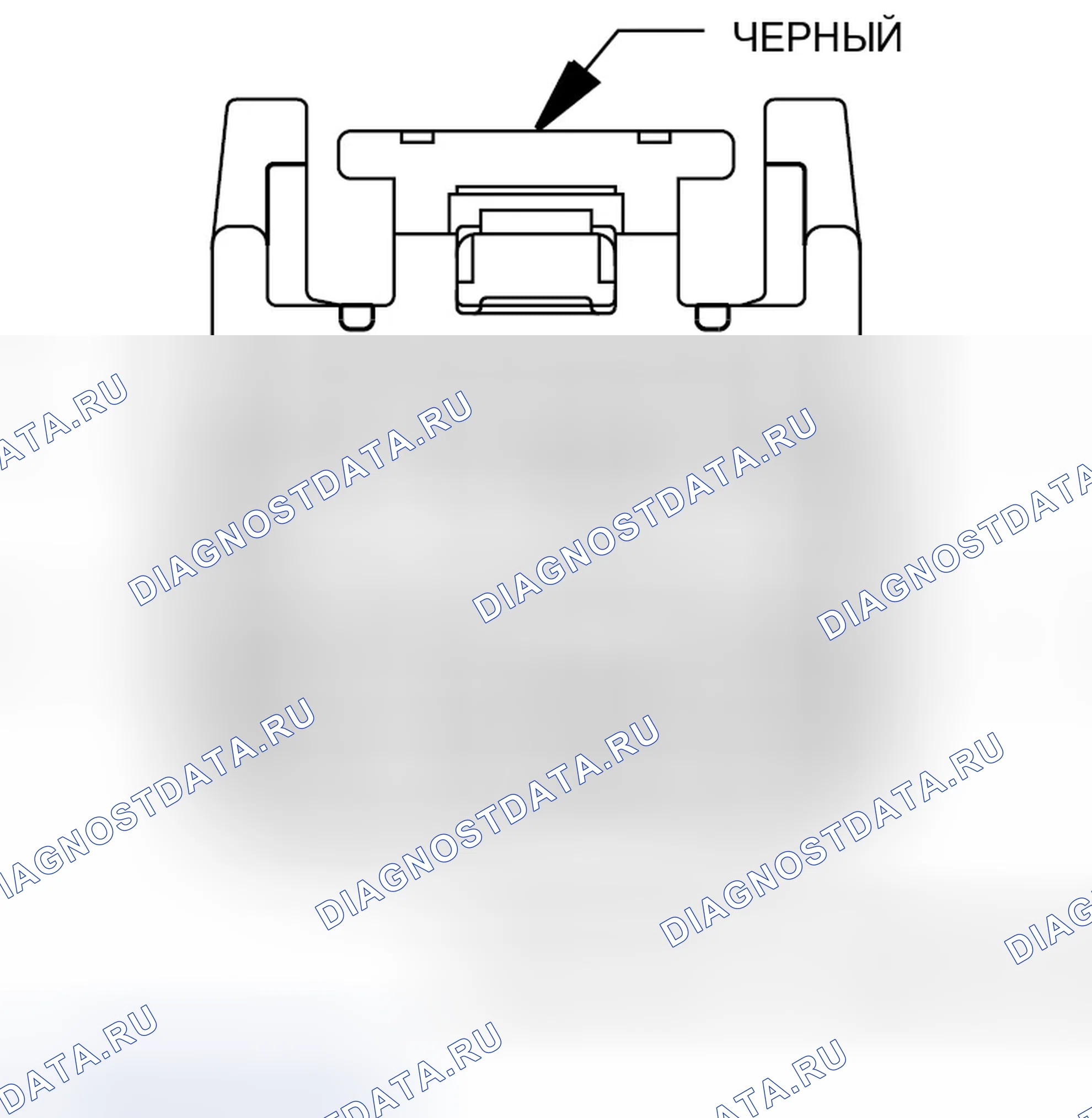 Рис. 222: Вид с торца разъема зеркального переключателя (Lhd). Dodge Caliber I