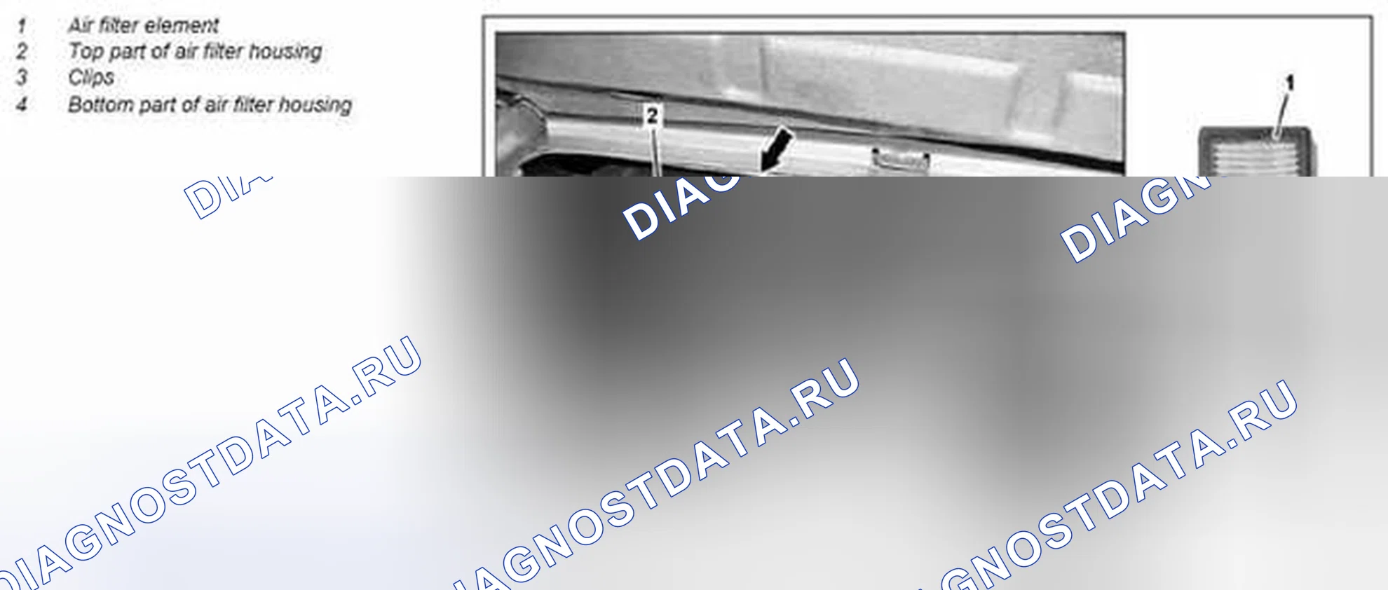 Рис. 2: Заменить элемент воздушного фильтра - AP09.10-P-0980MCU. Kia Soul I