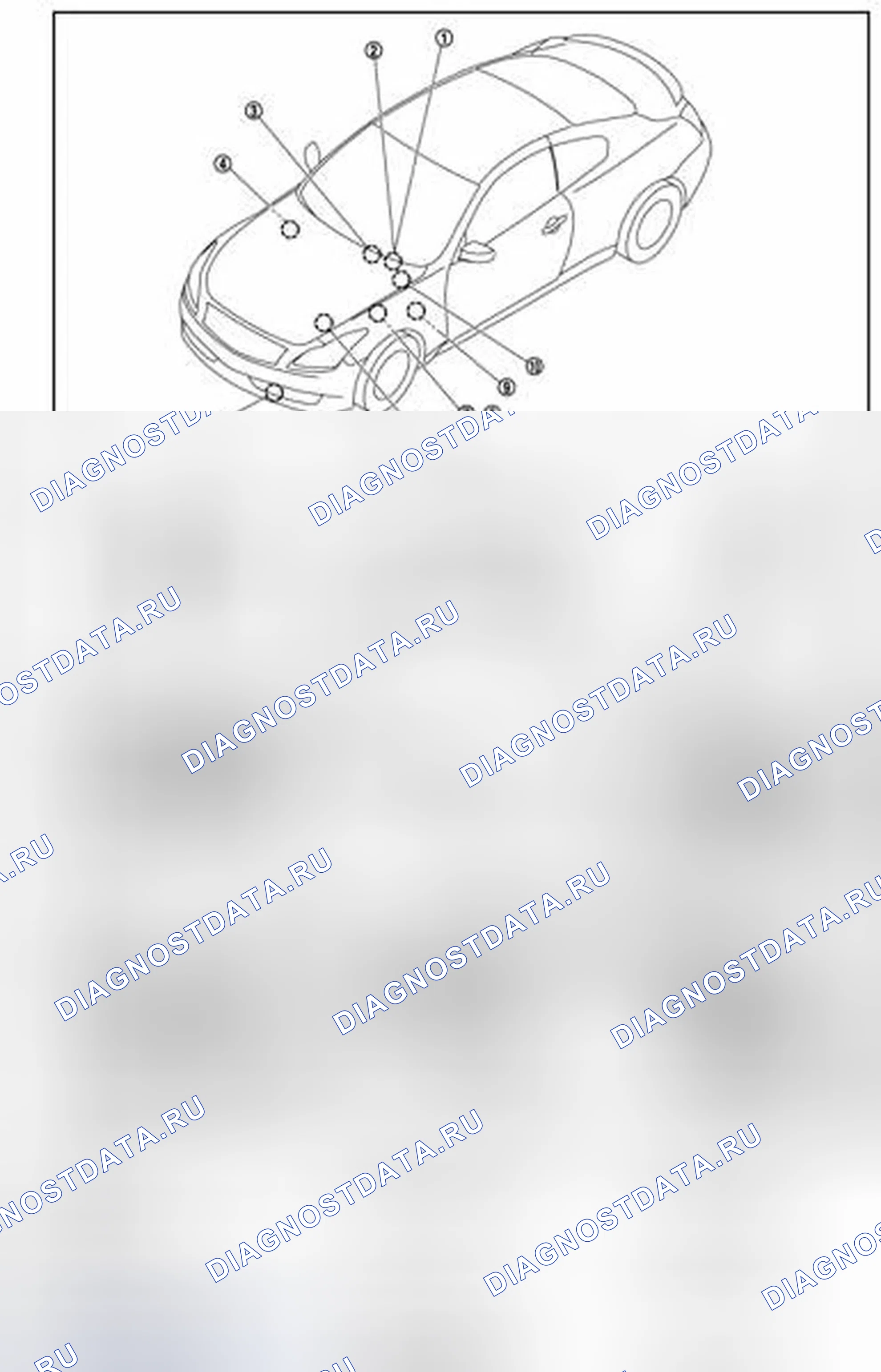Рис. 138: Расположение компонентов. Infiniti G37 IV рестайлинг
