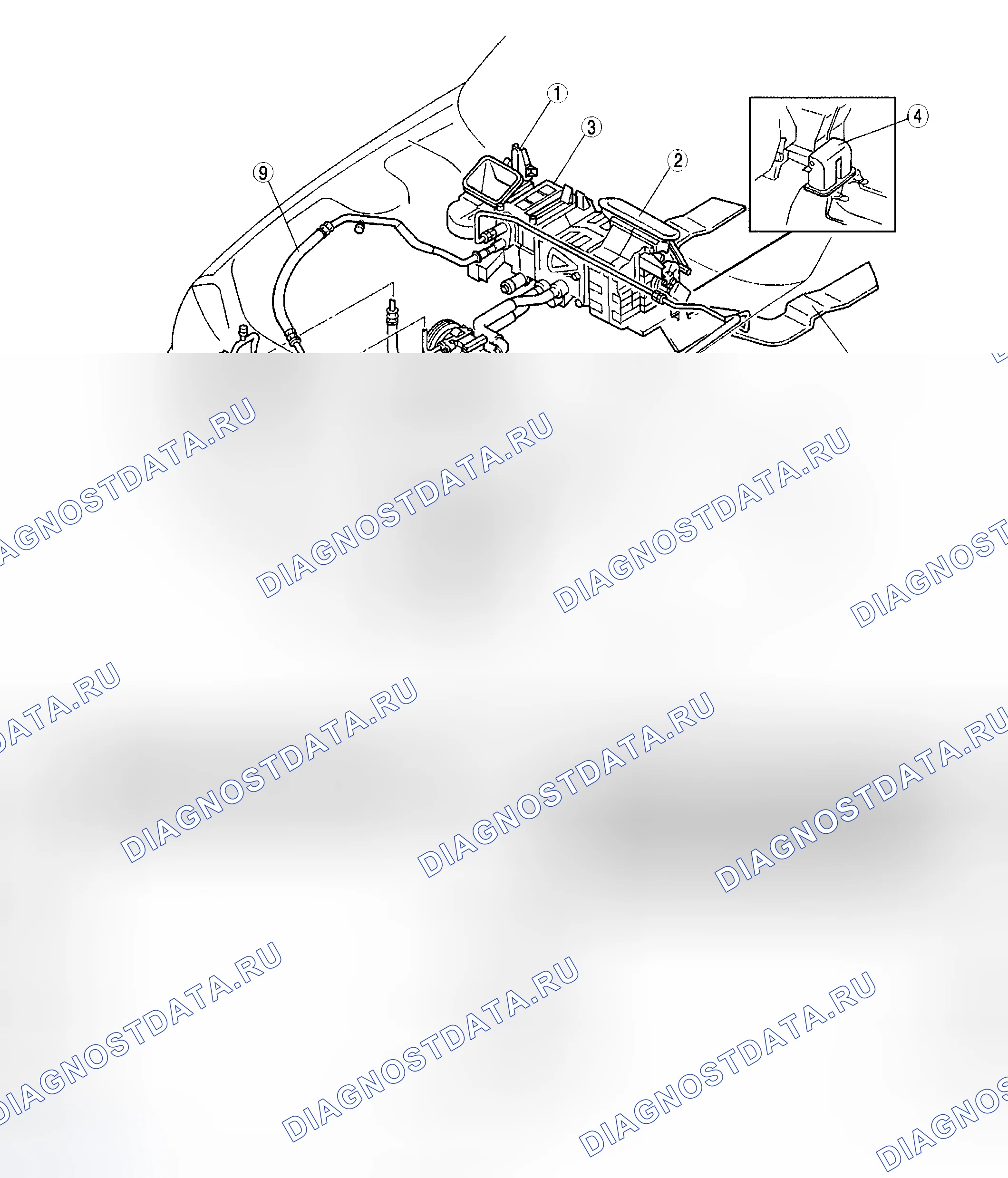 Рис. 41: БАЗОВЫЙ ИНДЕКС МЕСТОПОЛОЖЕНИЯ СИСТЕМЫ. Mazda Protege BJ