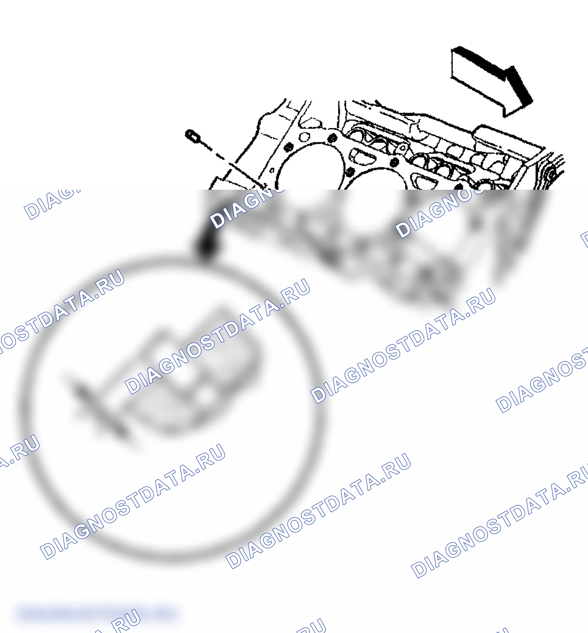 Рис. 628: Установка головки цилиндров - справа. GMC Savana Special G3500 