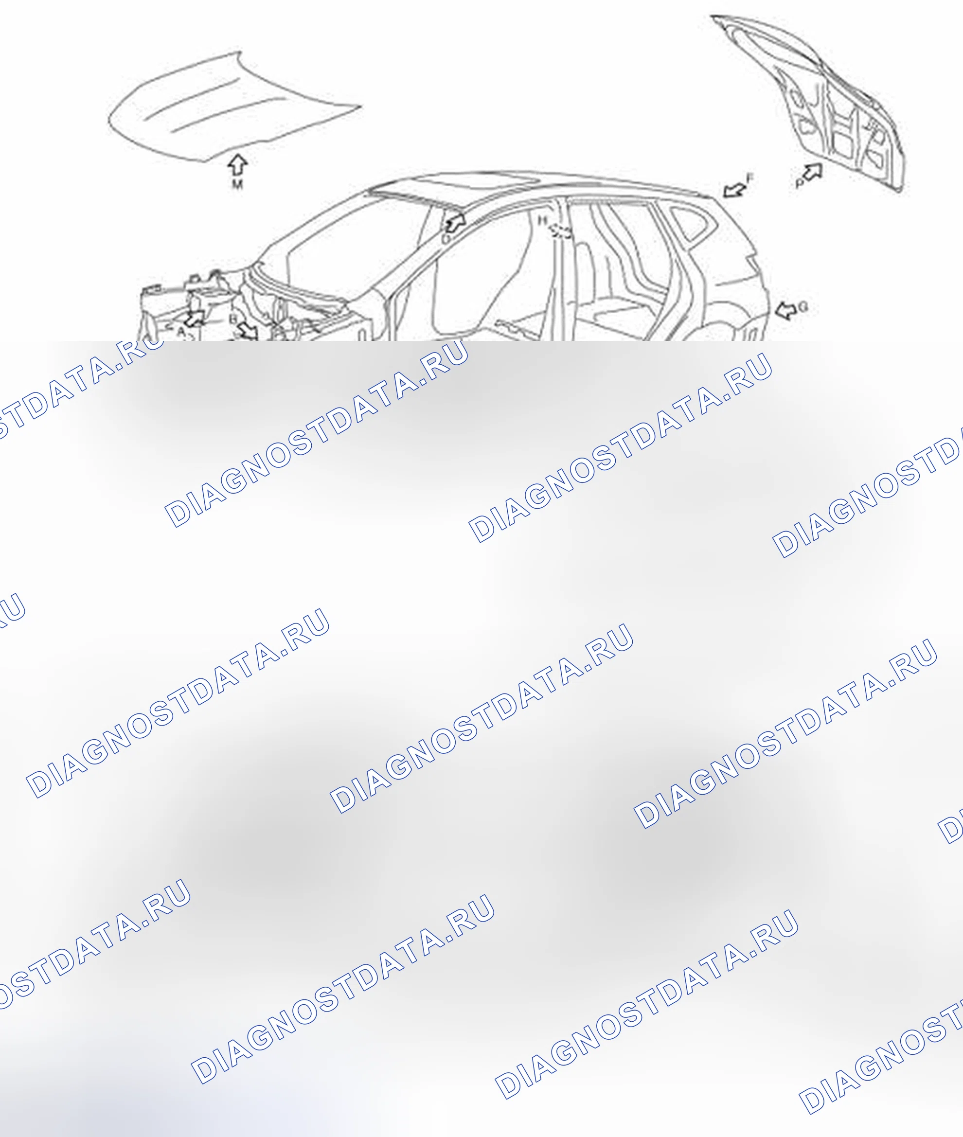 Рис. 4: Описание наружных кузовных панелей. Honda S-MX I