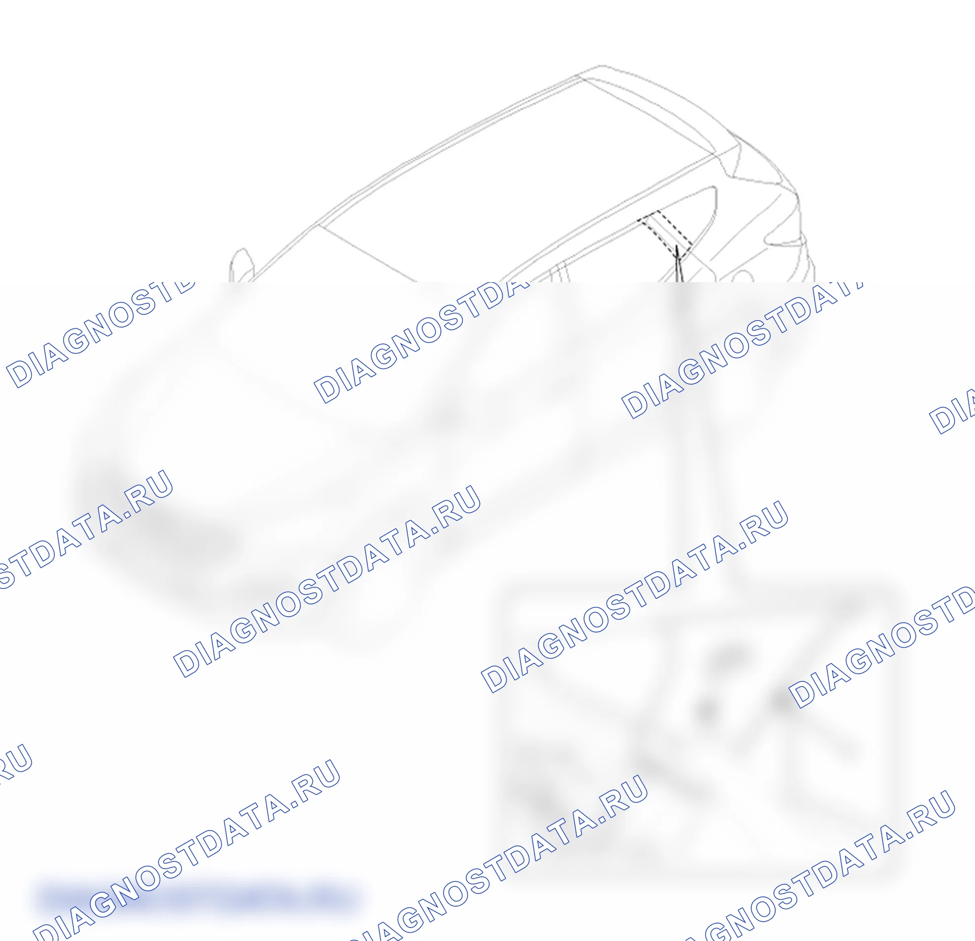 Расположение деталей отделки задней стойки. Hyundai Santafe Sport DMA