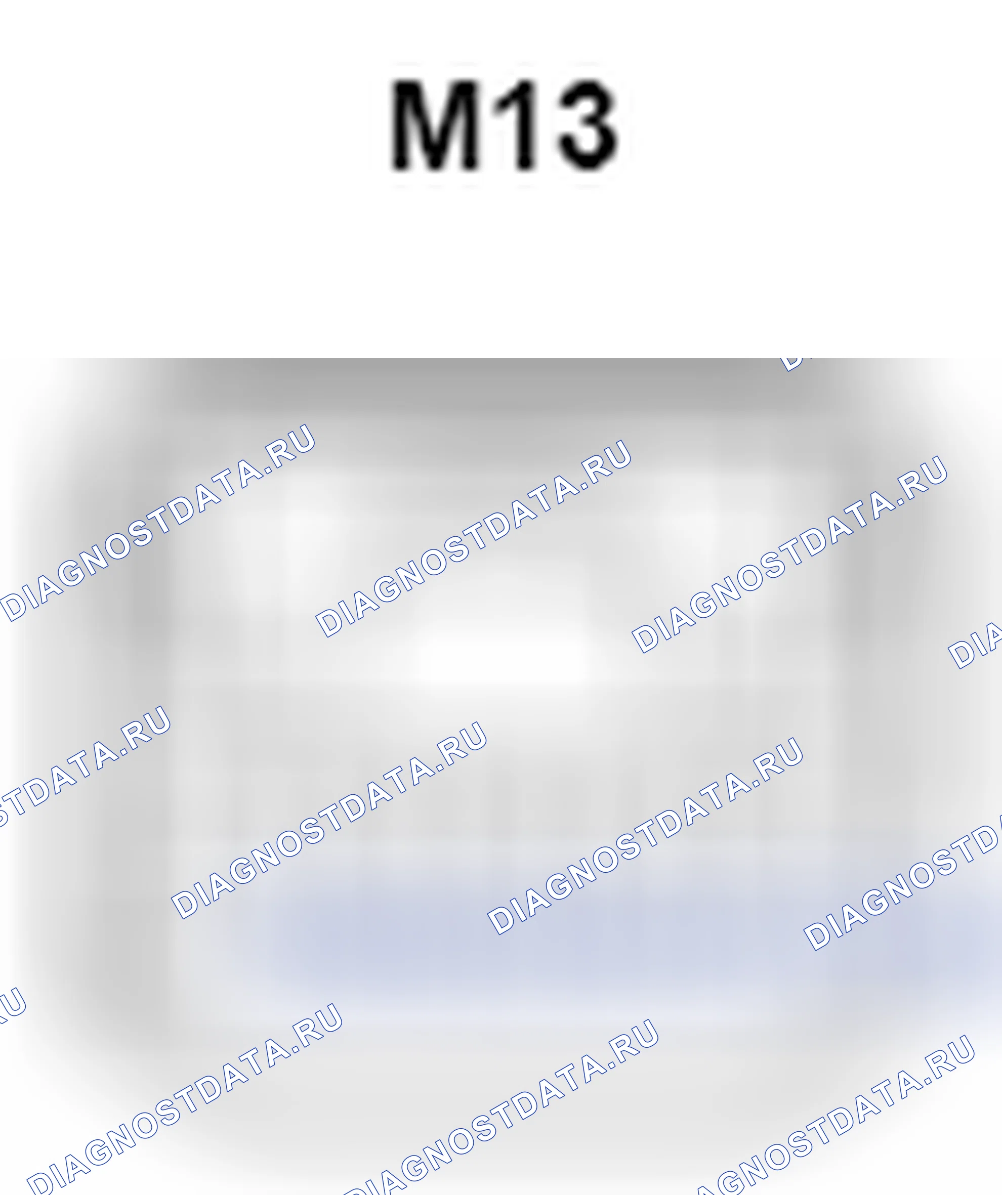 Рис. 469: Вид с торца разъема приемника управления дверью (M13). Toyota Matrix E140