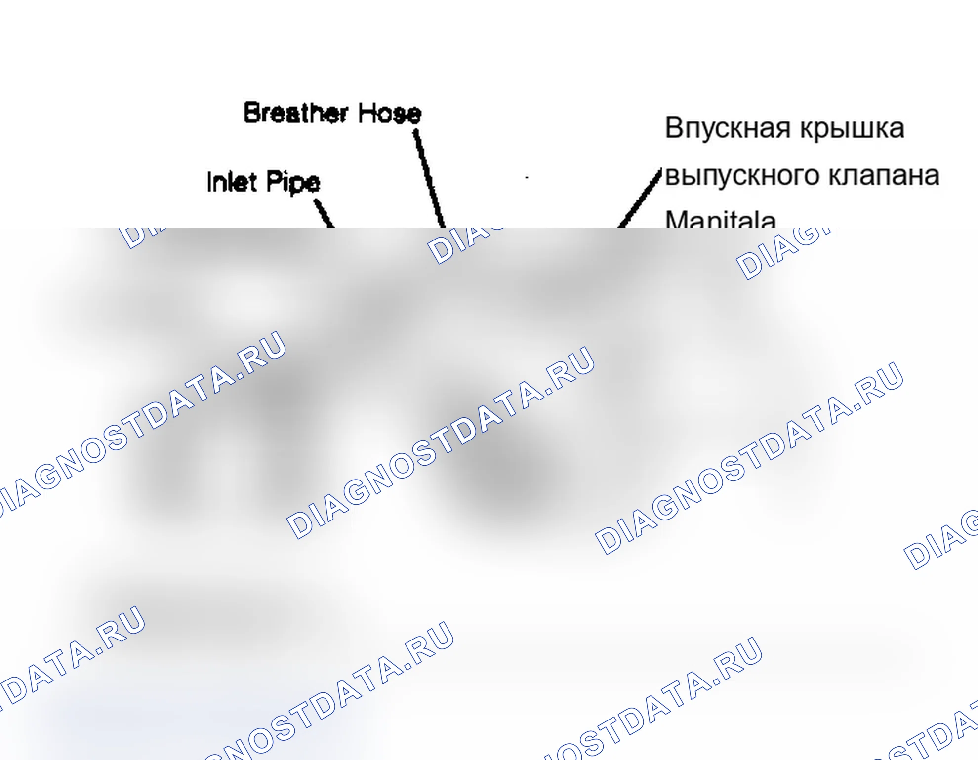 Рис. 3: Система вентиляции картера (дизельный двигатель). Mitsubishi Mirage II