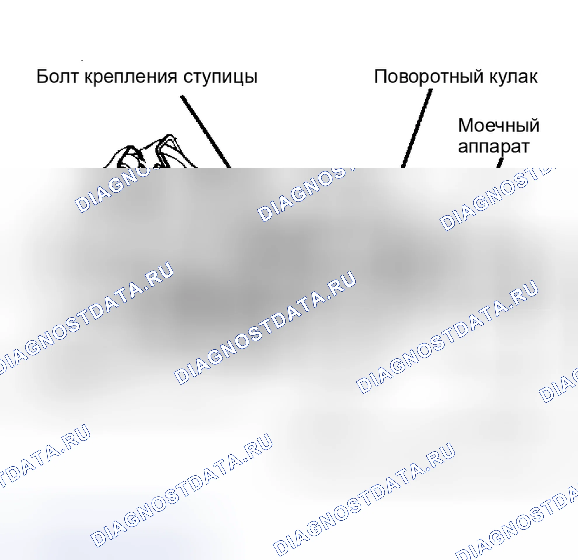 Рис. 1: Покомпонентный вид поворотного кулака. Buick Riviera VI