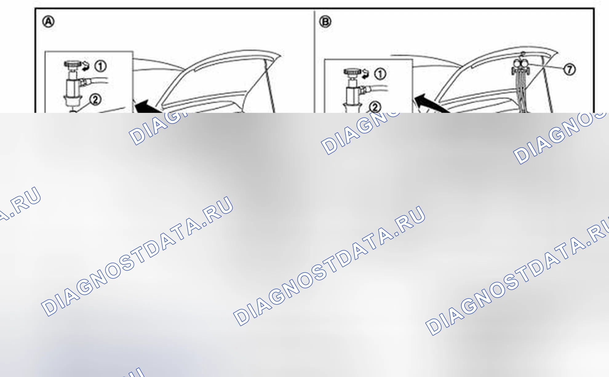 Рис. 60: Система откачки и заправка хладагента. Nissan Murano Z51 рестайлинг 2