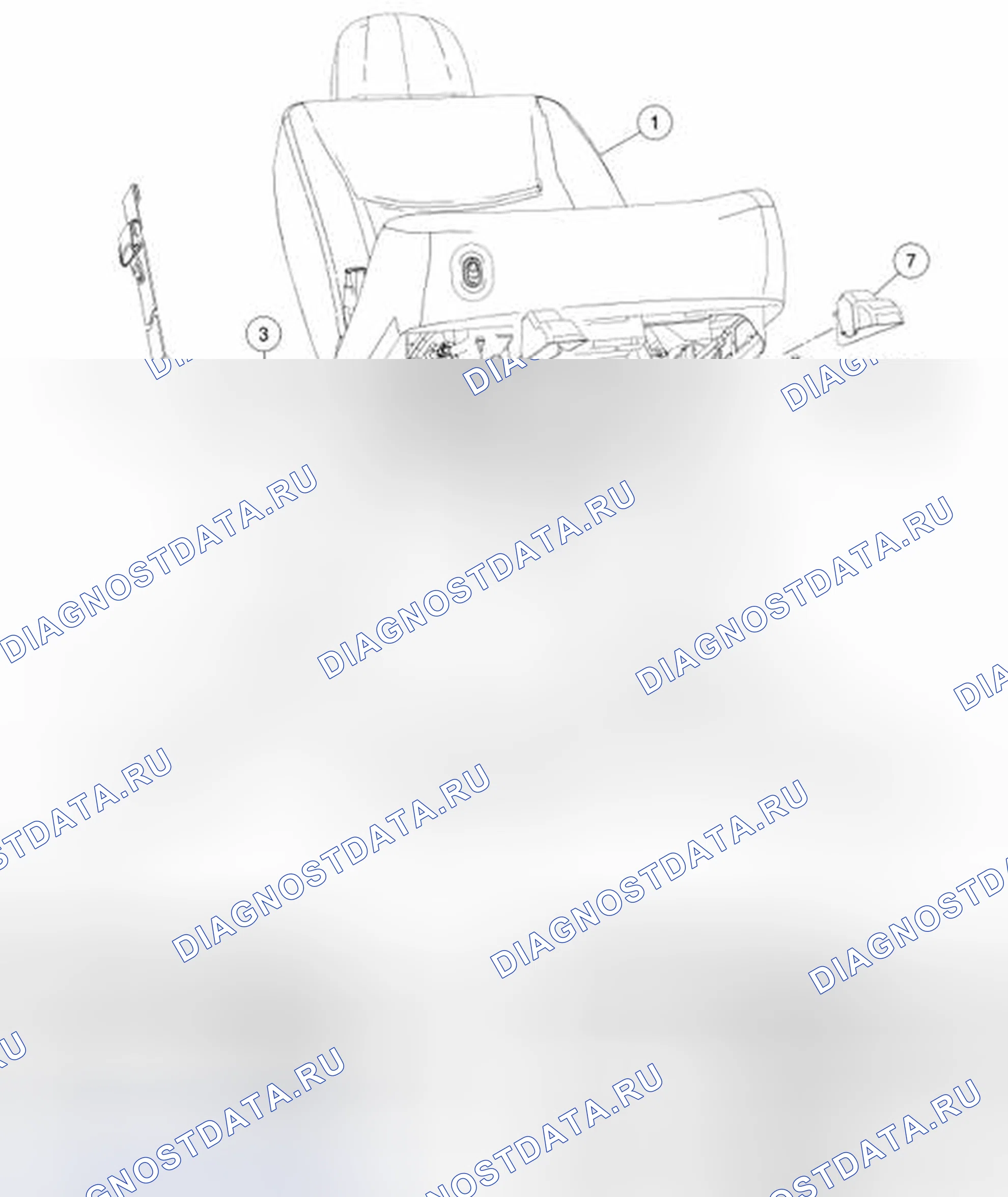 Рис. 280: Сиденье - переднее. Mazda 2 I рестайлинг
