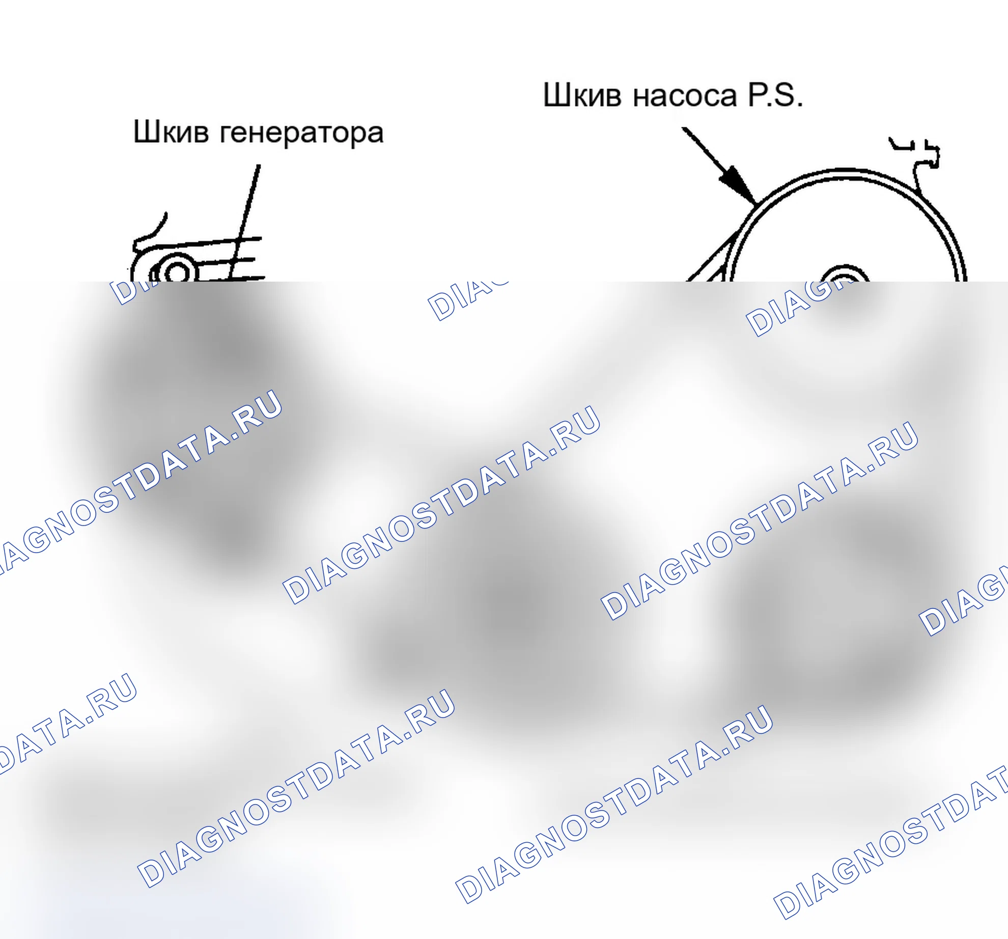 Рис. 3: ПРОКЛАДКА ПРИВОДНОГО РЕМНЯ (ИМПУЛЬСНАЯ). Isuzu Impulse II