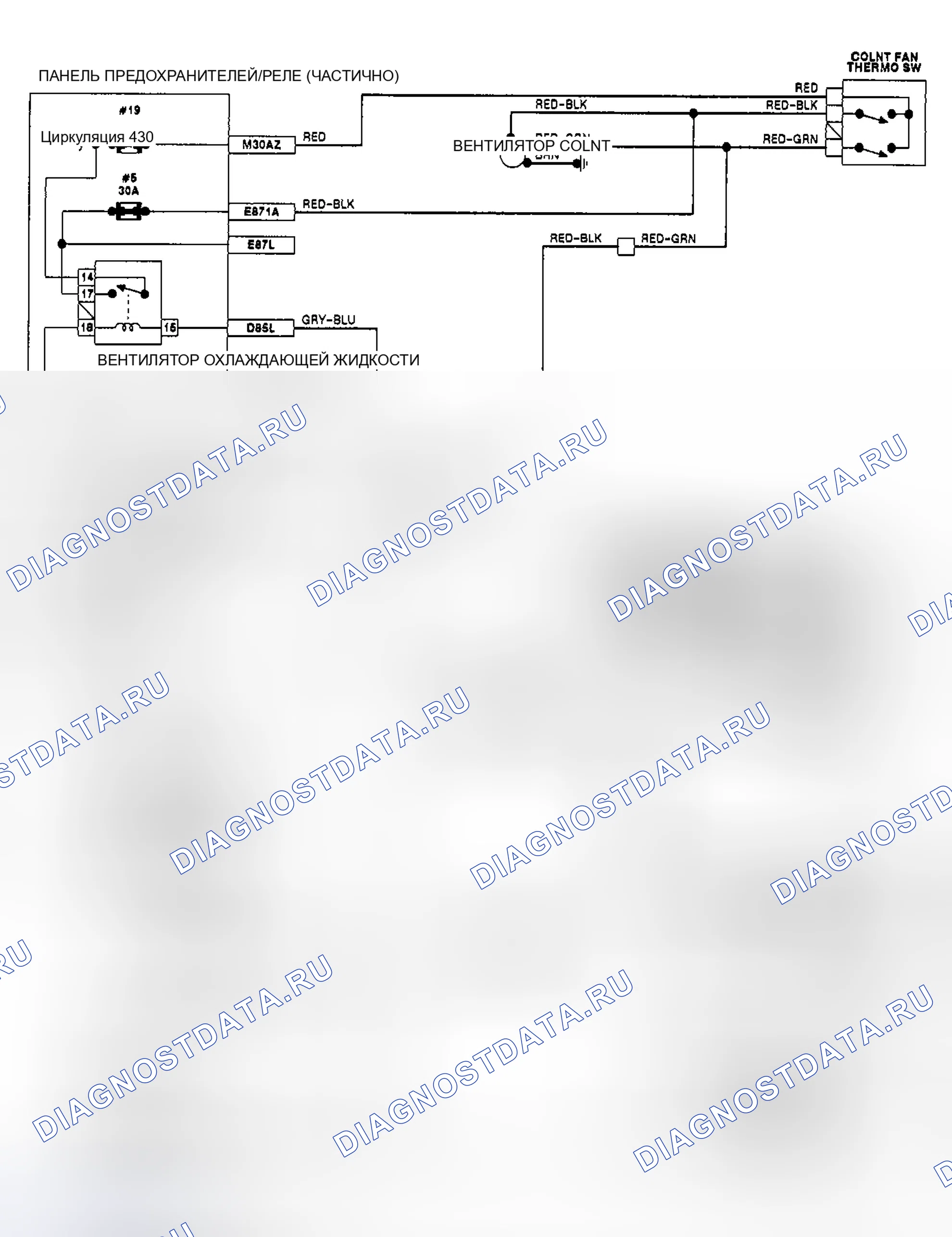 Рис. 7: Схема подключения ручной системы кондиционер-отопитель (Fox). Volkswagen Fox G1
