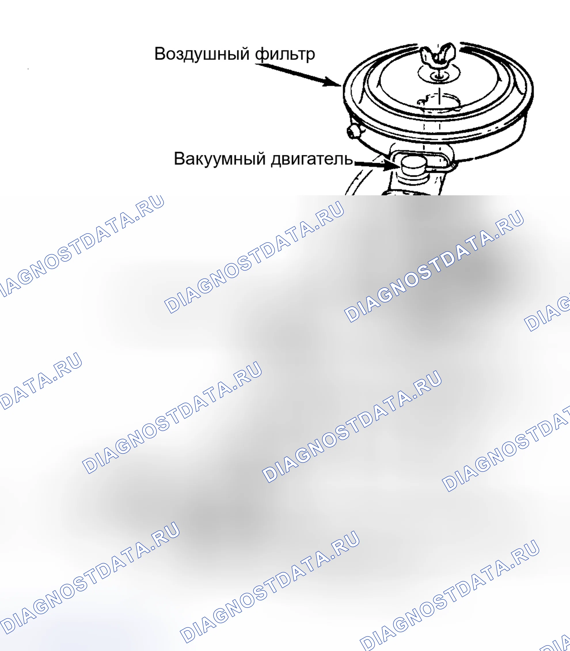 Рис. 58: Воздухоочиститель в сборе (двигатель V8) Все автомобили с выбросами фонарь DUTY используют предварительно подогретый воздух для прогрева карбюратора.. Chevrolet Suburban C10 