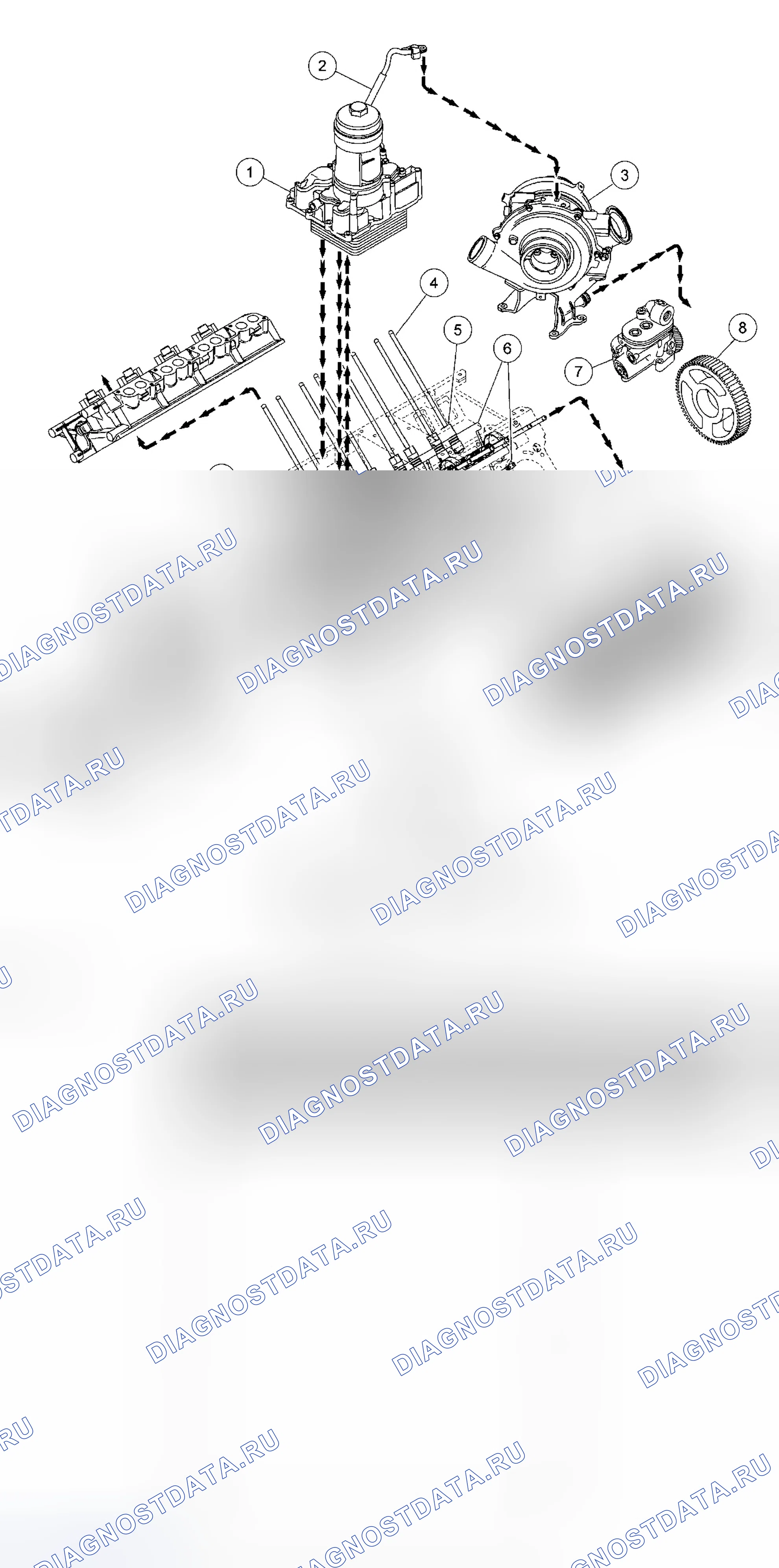 Рис. 456: Система смазки низкого давления. Ford Cab & Chassis F350 Super Duty 