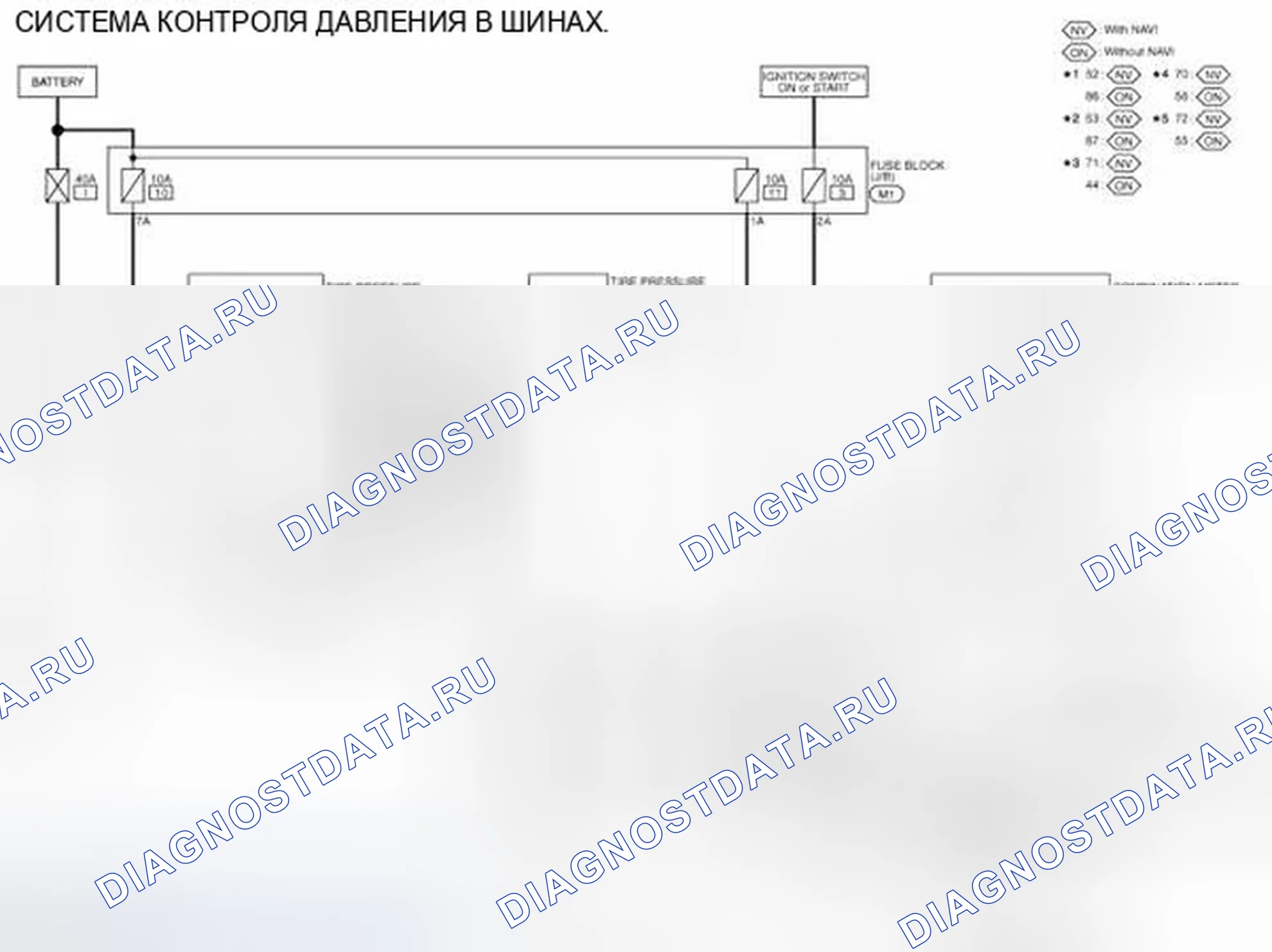 Рис. 9: электросхема - СИСТЕМА КОНТРОЛЯ ДАВЛЕНИЯ В ШИНАХ. Infiniti G37 IV рестайлинг