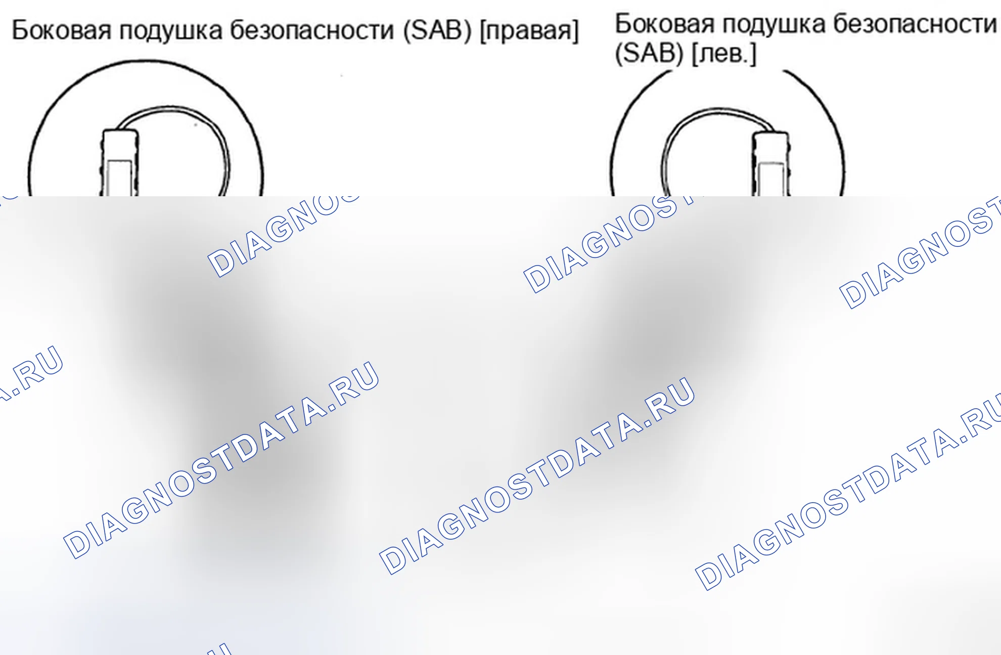 Рис. 113: Определение местоположения компонентов боковой подушки безопасности (SAB). Hyundai Elantra IV