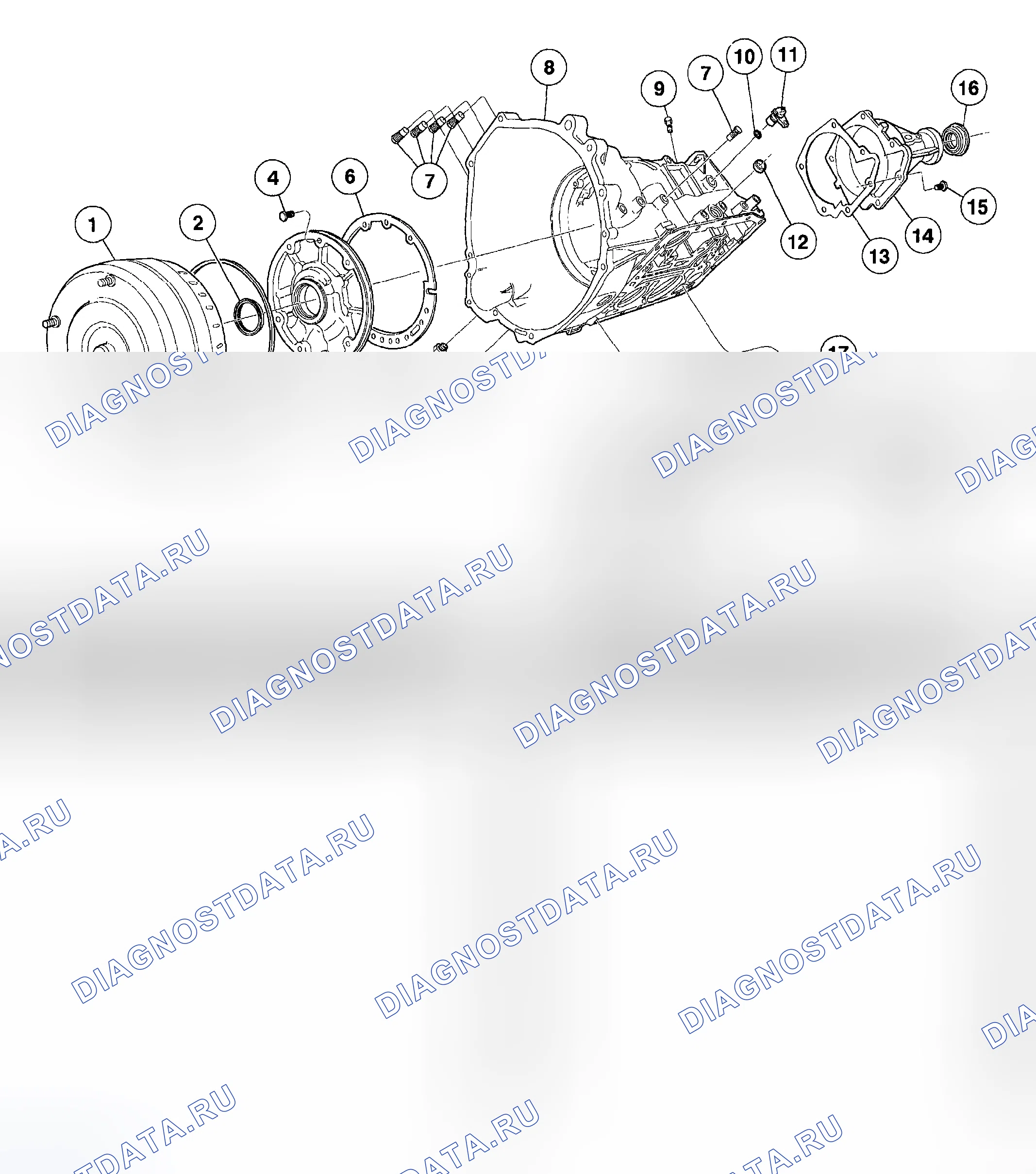 Рис. 312: Внешнее уплотнение 4r70w. Mazda Flair II