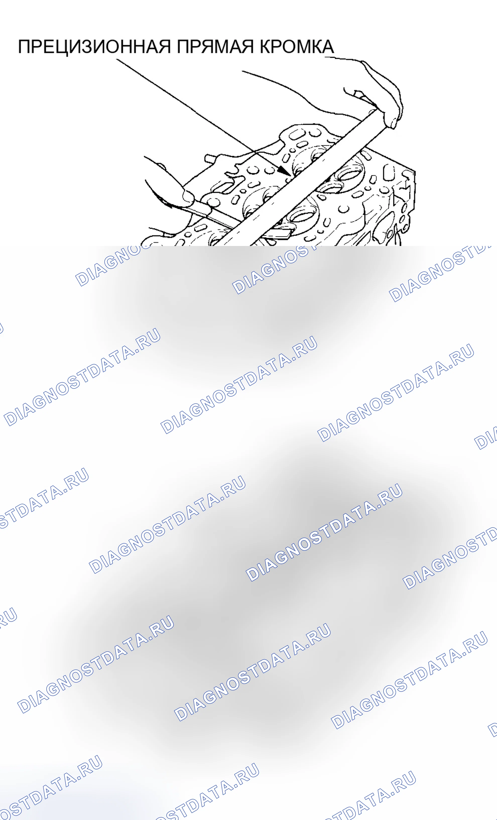 Рис. 425: Проверка головки цилиндров на коробление. Honda Accord VII