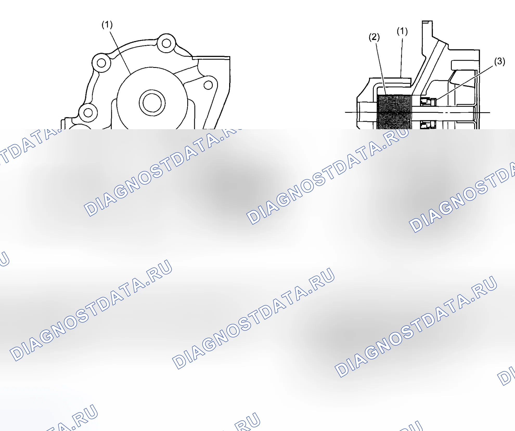 Рис. 11: ВОДЯНОЙ НАСОС. Subaru Impreza WRX GD/GG рестайлинг 2