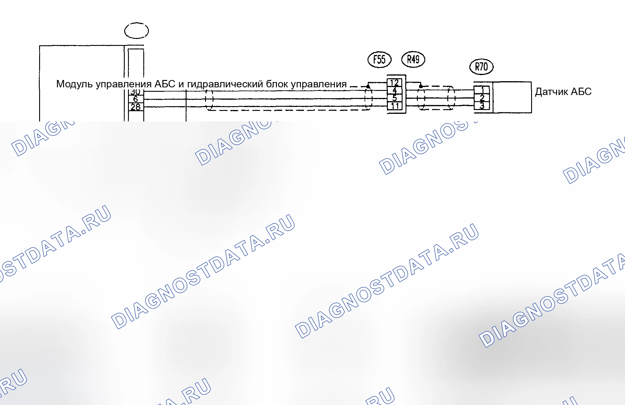 Рис. 46: электросхема - аномальное выходное напряжение датчика G. Subaru Impreza GD/GC/GG
